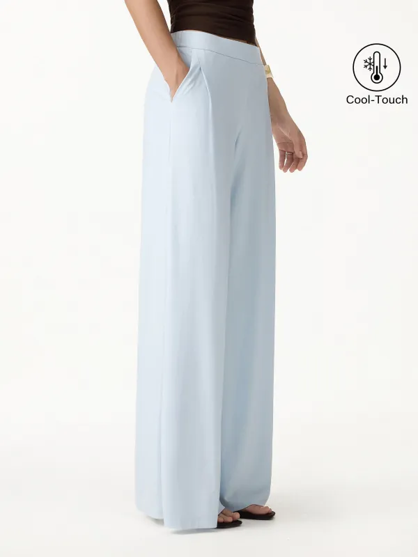 CoolTouch Ponte Mid Rise Wide Leg Pants with Pockets made by OGLmove