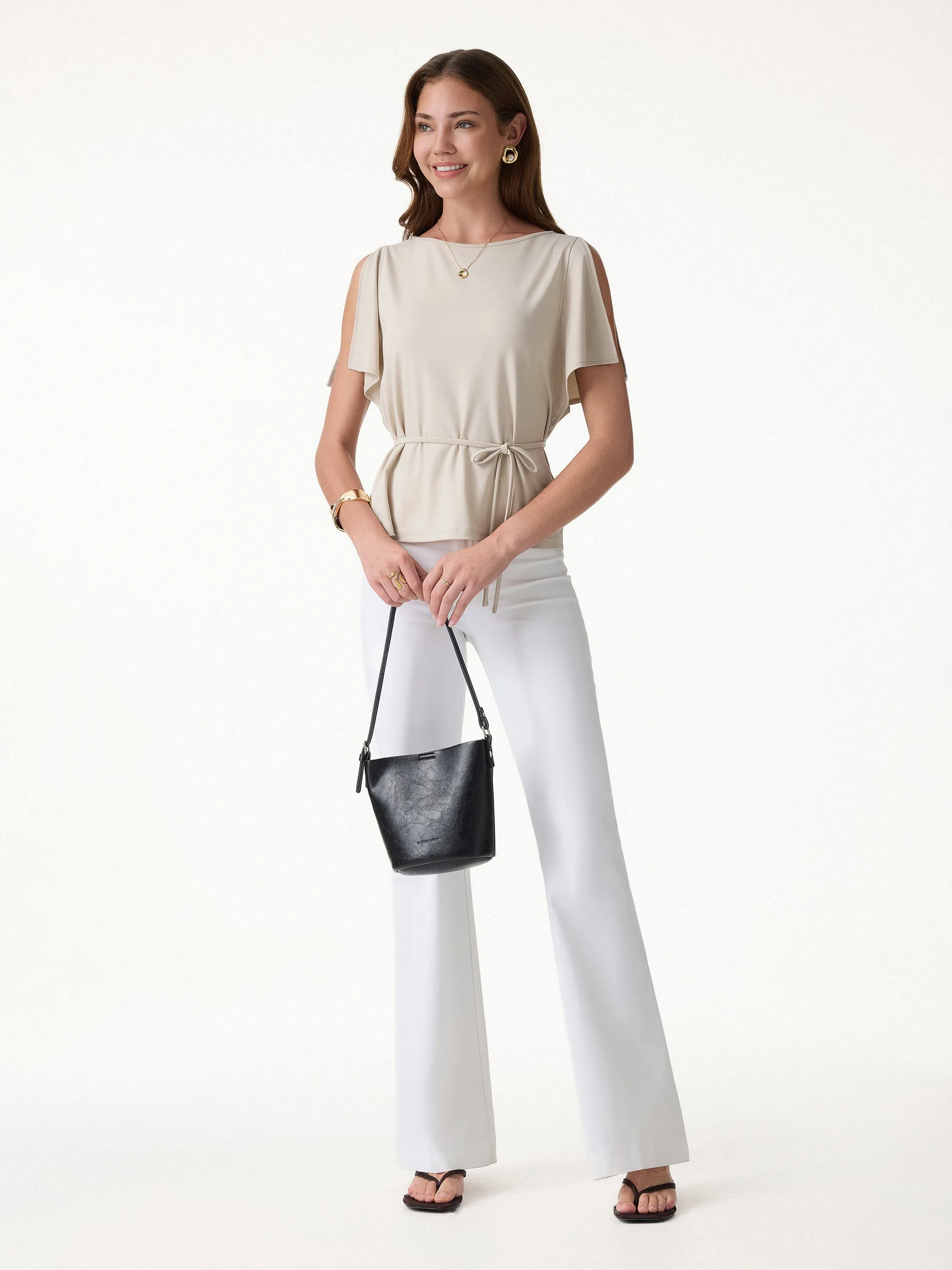 CoolTouch Relaxed Boatneck Self-Tie Top sold by OGLmove product image thumbnail 5
