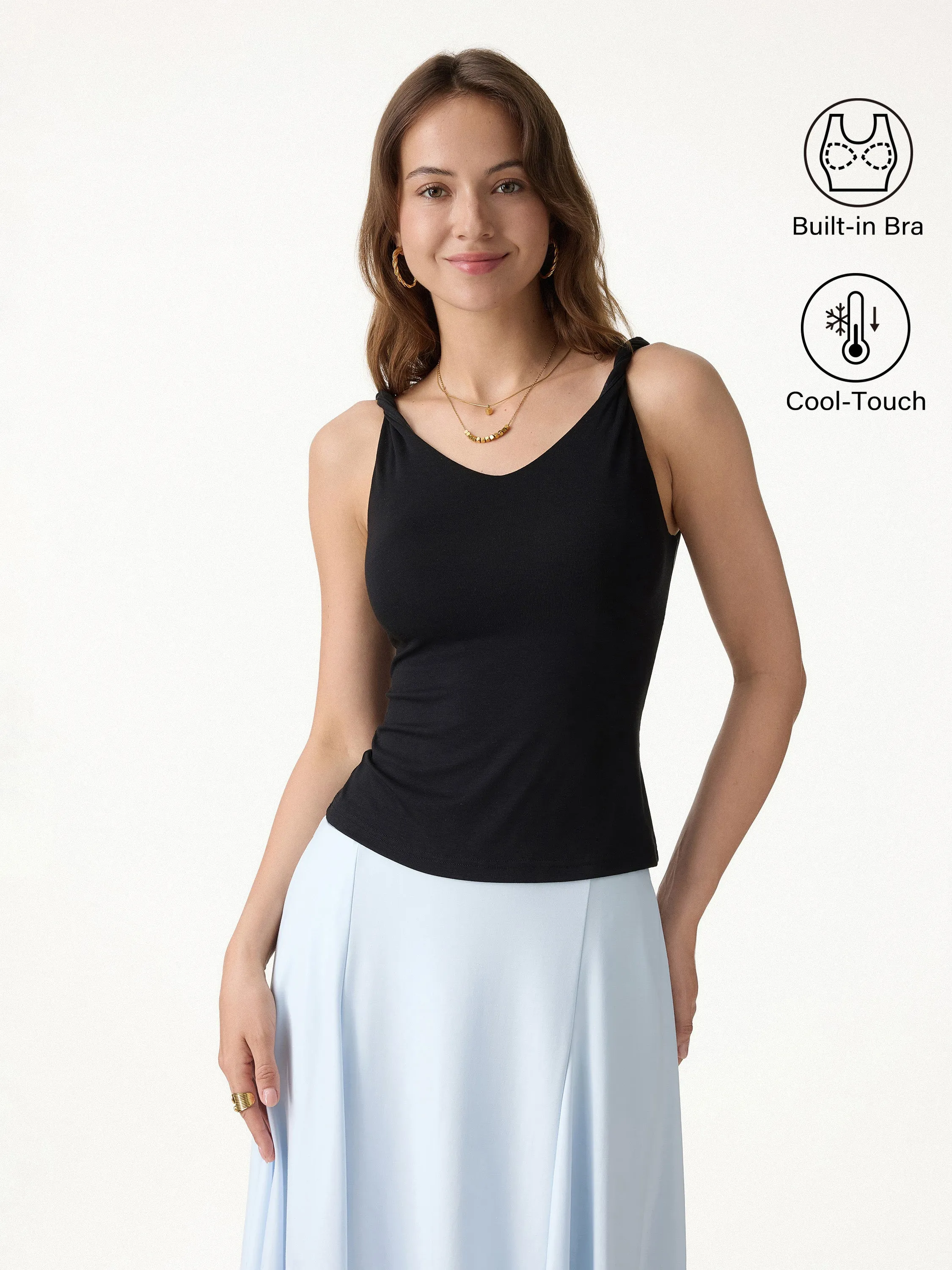 CoolTouch Twisted Strap V-Neck Bra Tank sold by OGLmove