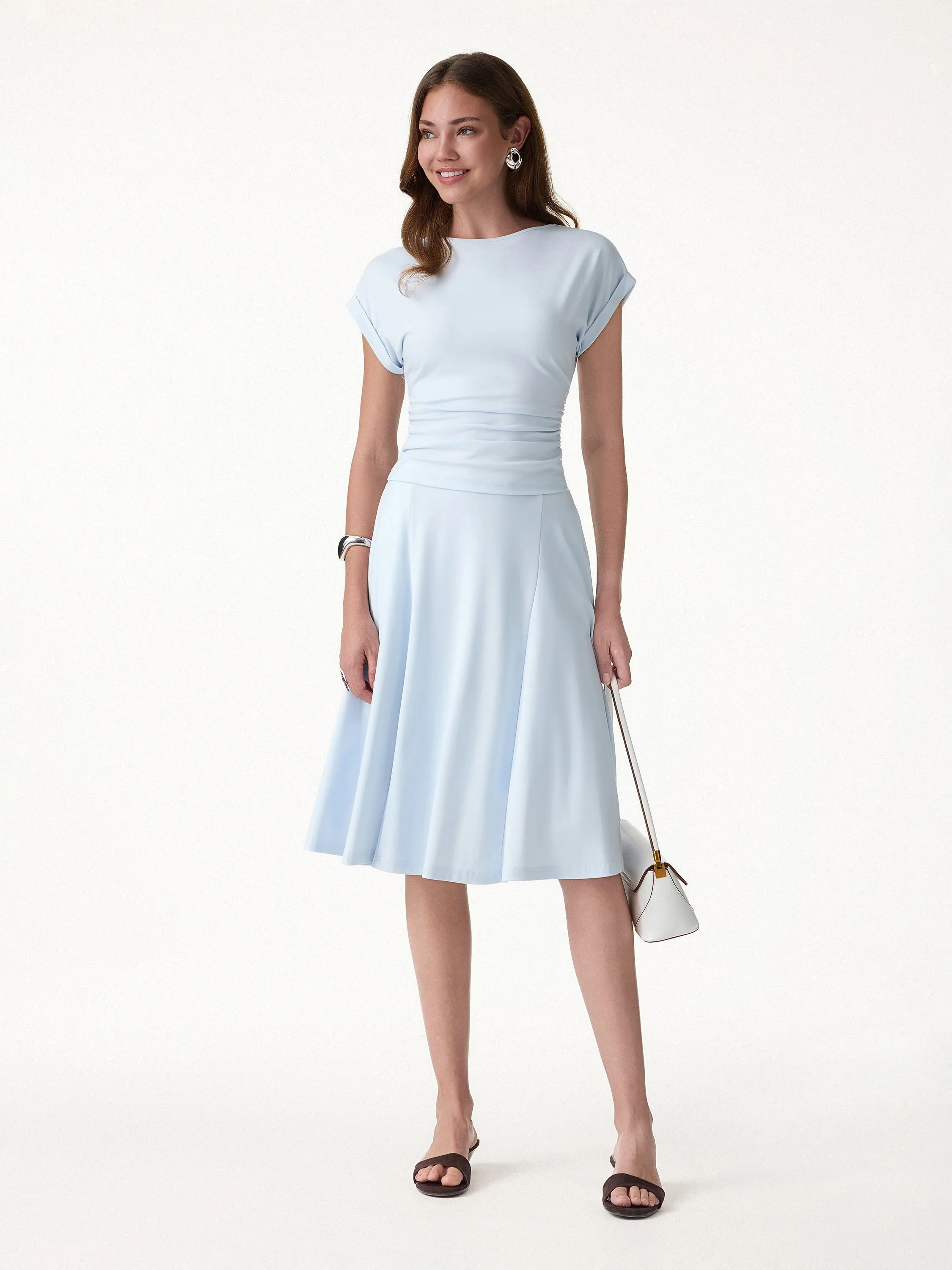 CoolTouch Round Neck Ruched Tee sold by OGLmove product image thumbnail 4