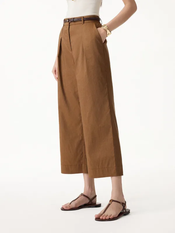 Linen Cropped Wide Leg Pants made by OGLmove