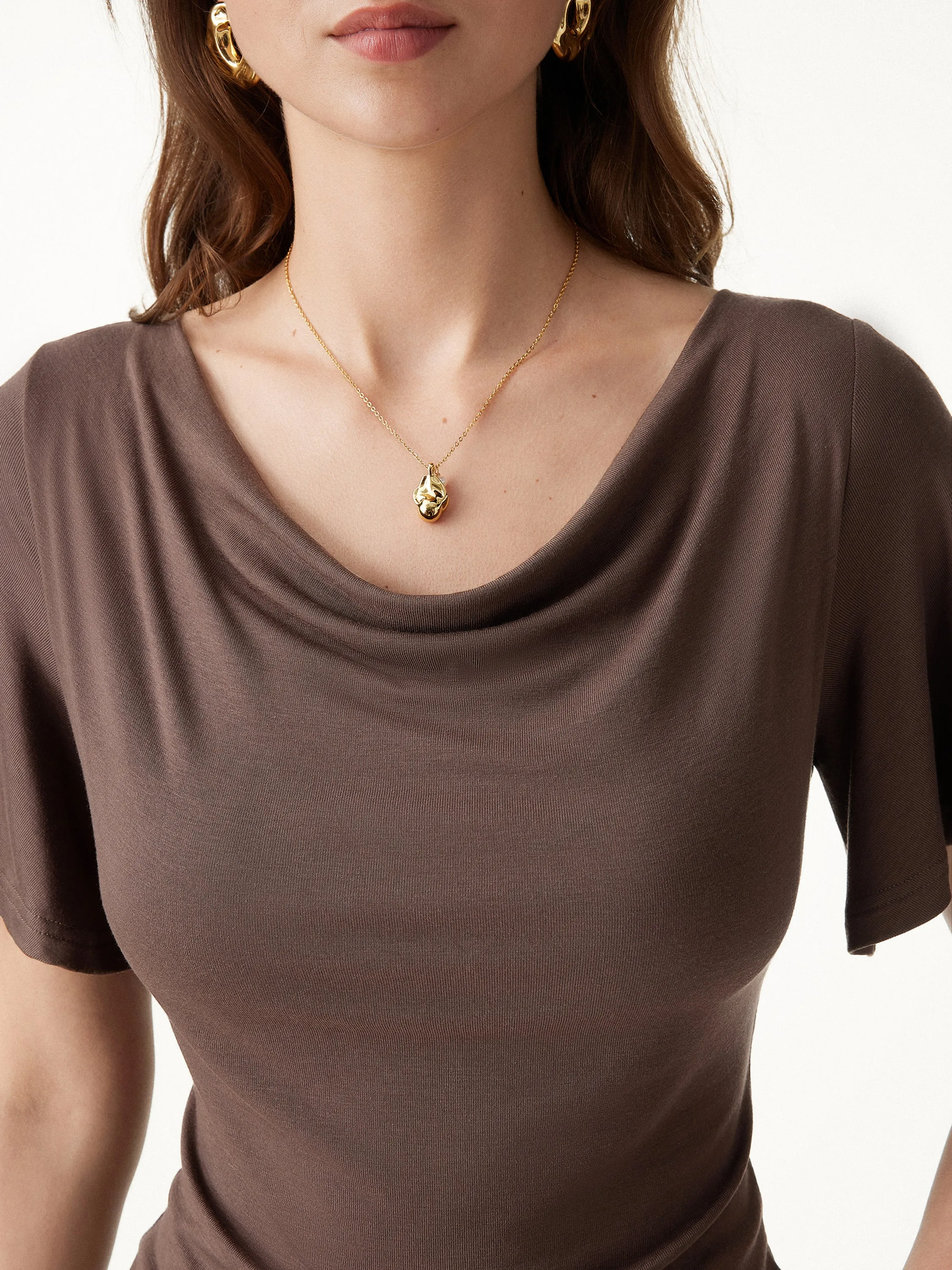 Cowl Neck Flutter Sleeve Bra Top sold by OGLmove product image thumbnail 2