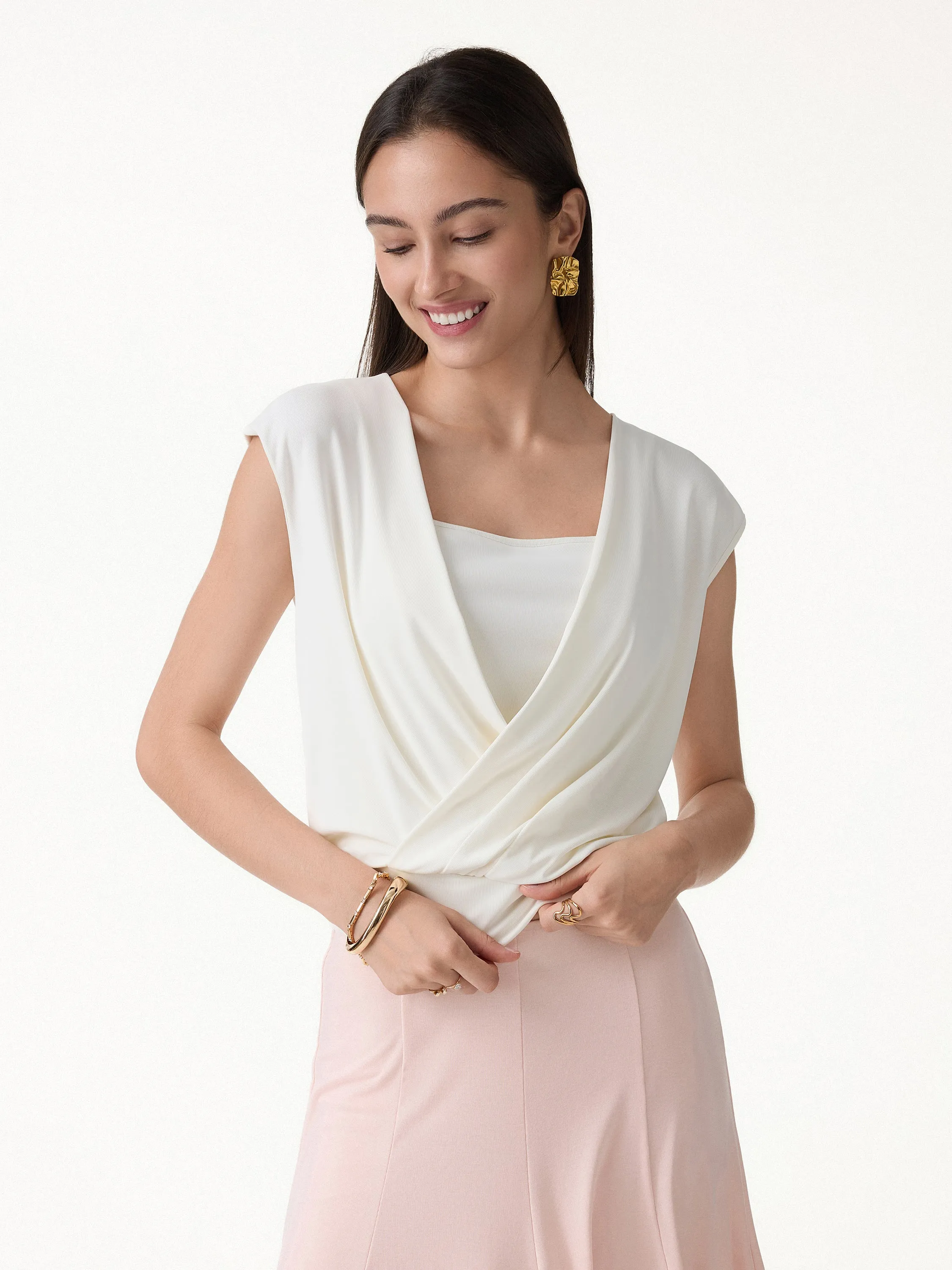 Sandwashed Modal 2-in-1 Wrap Bra Tank sold by OGLmove product image thumbnail 5
