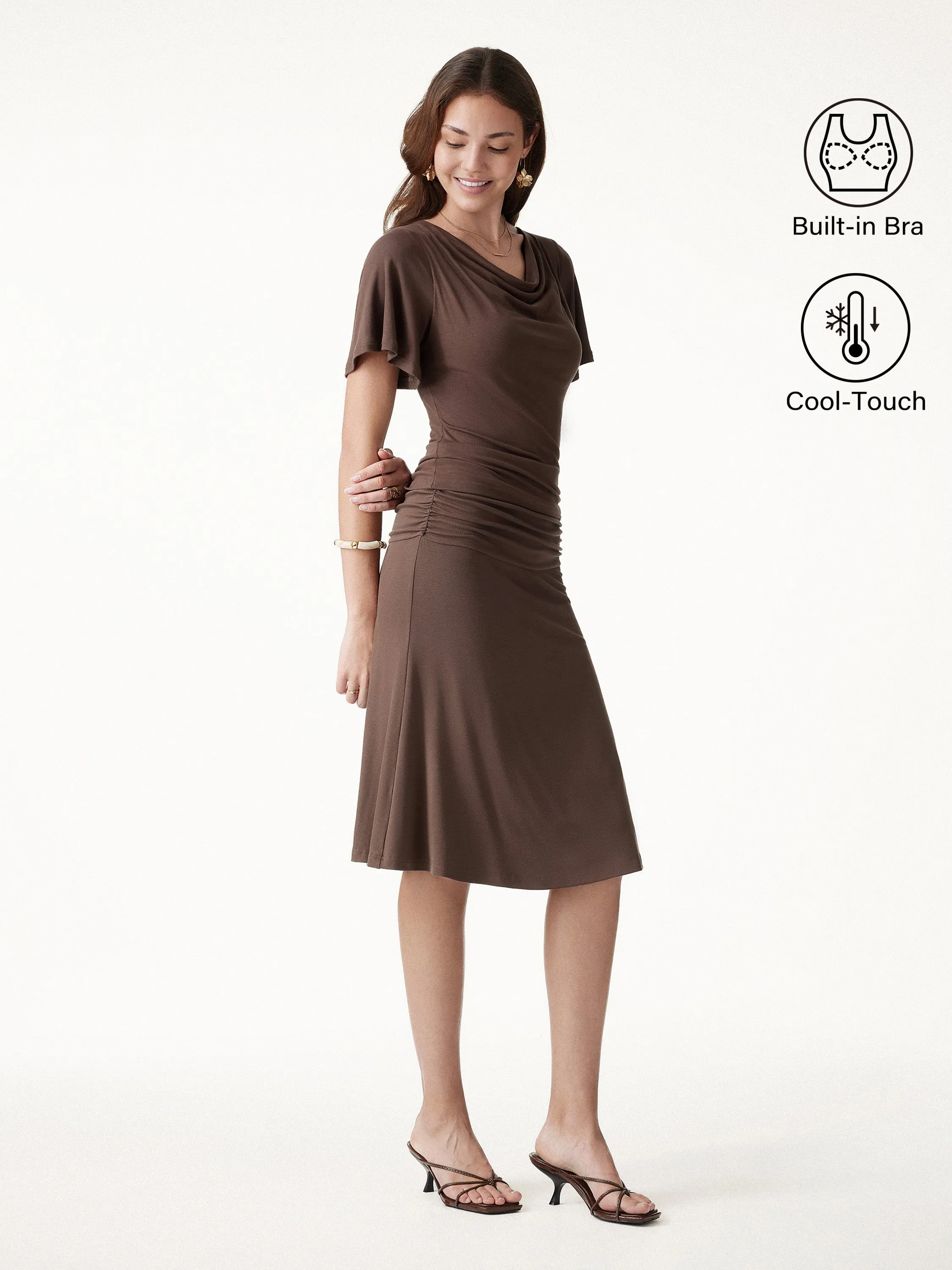 2Pcs Set Flutter Sleeve Bra Top & Midi Mermaid Skirt sold by OGLmove product image thumbnail 3