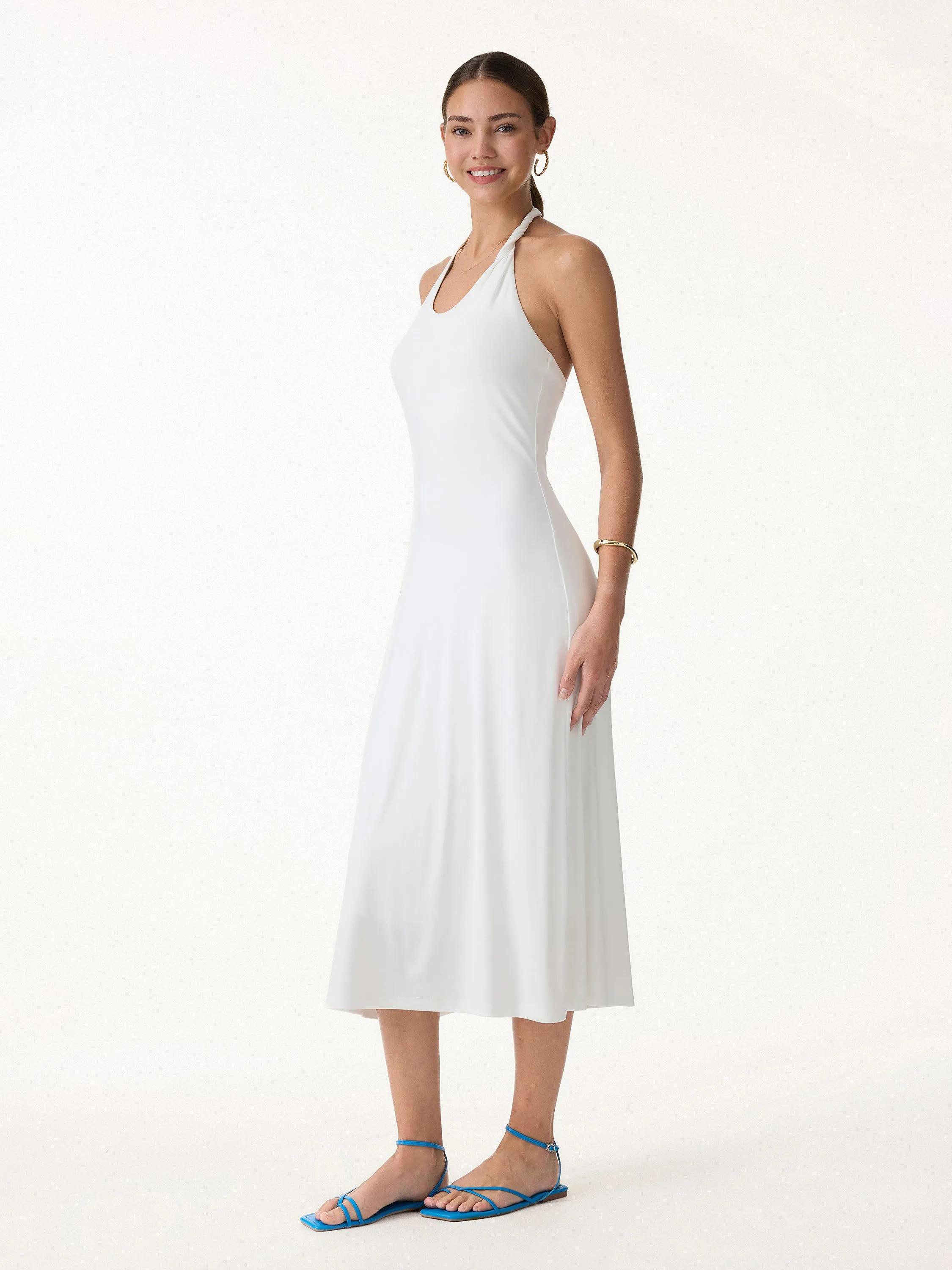 Ponte Halter Neck Open Back Bra Dress sold by OGLmove product image thumbnail 4