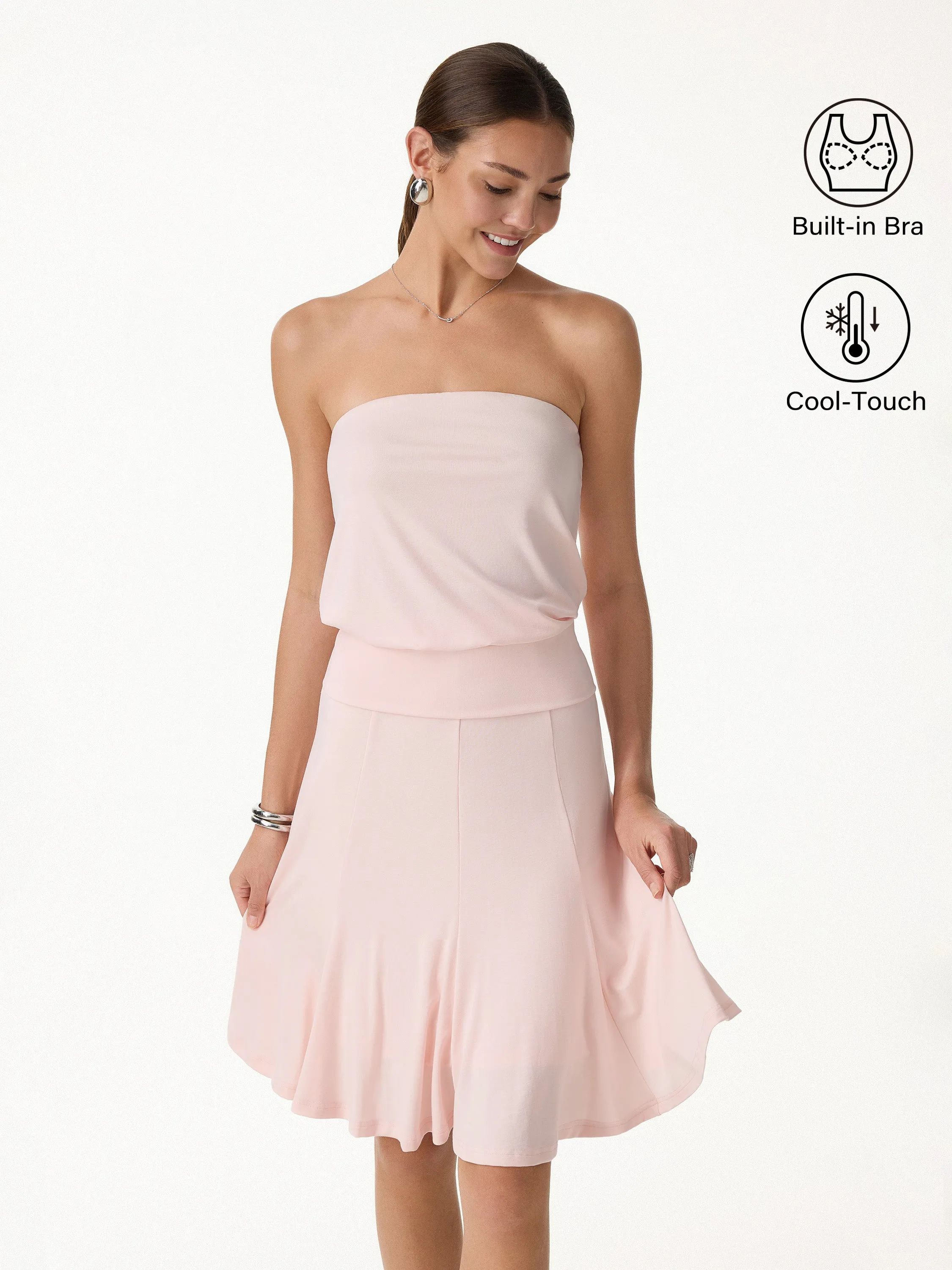 2Pcs Set Banded Hem Bra Top & Knee-Length Skirt sold by OGLmove