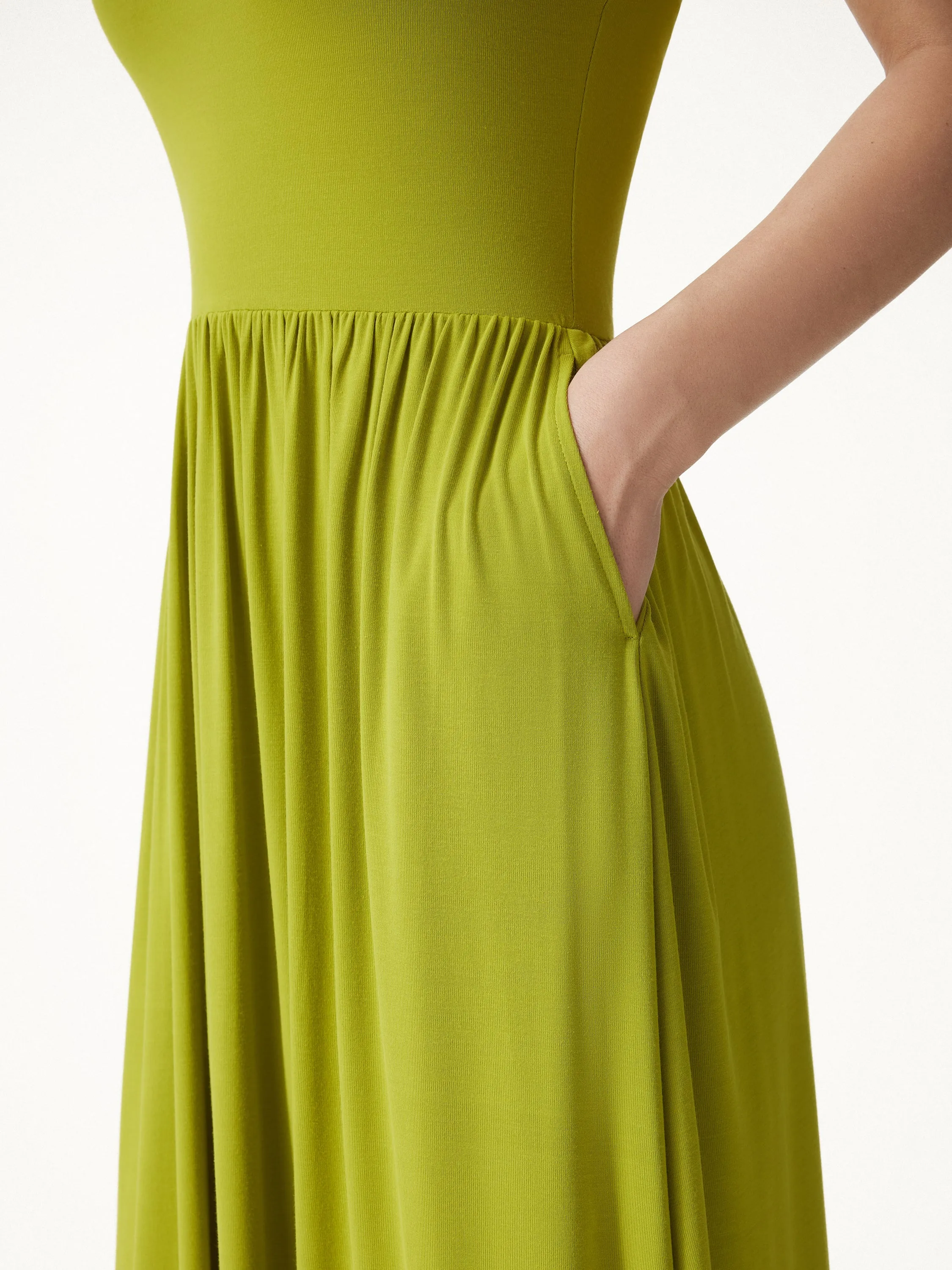 SkinKiss Halter Ruched Midi Bra Dress with Pockets sold by OGLmove product image thumbnail 4