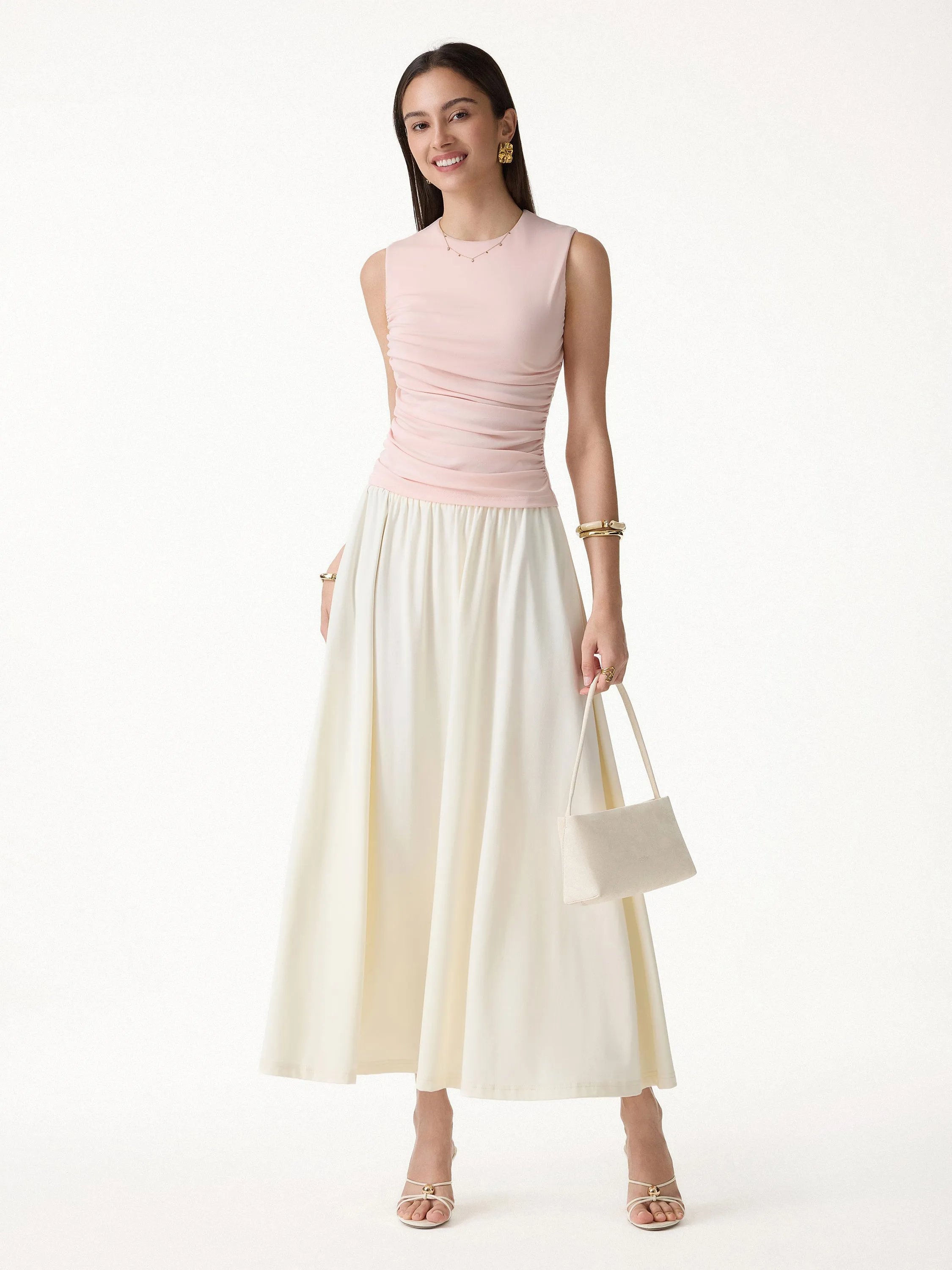 Lyocell Round Neck Gathered Side Bra Top sold by OGLmove product image thumbnail 4