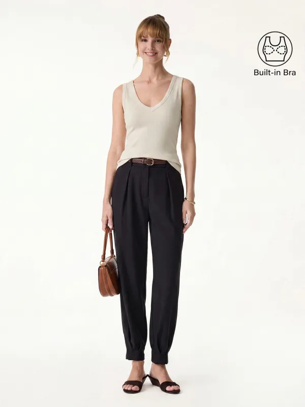 2Pcs Set V-neck Bra Tank & Tapered Pant made by OGLmove