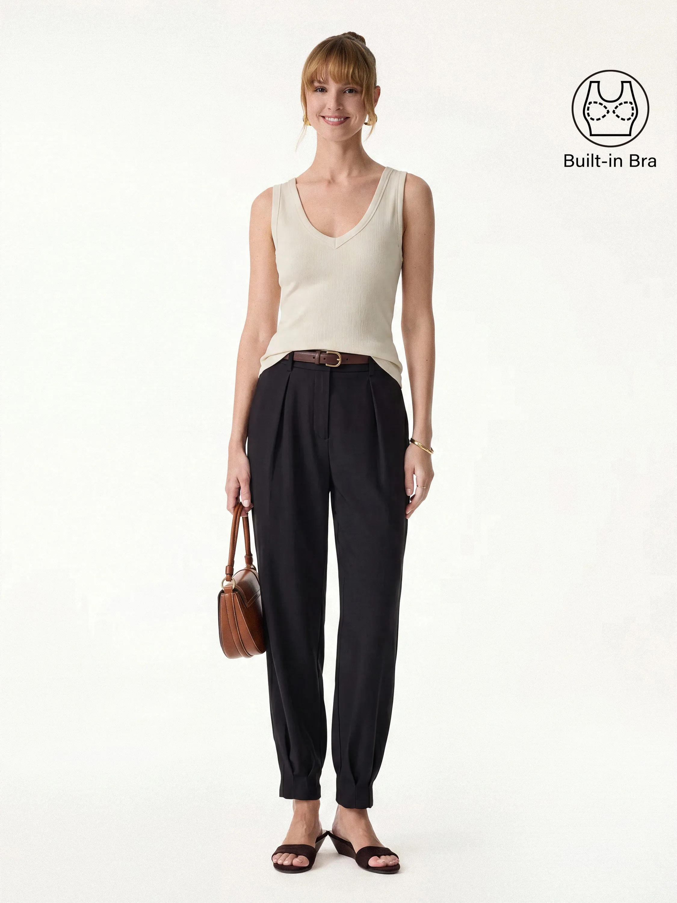 2Pcs Set V-neck Bra Tank & Tapered Pant sold by OGLmove