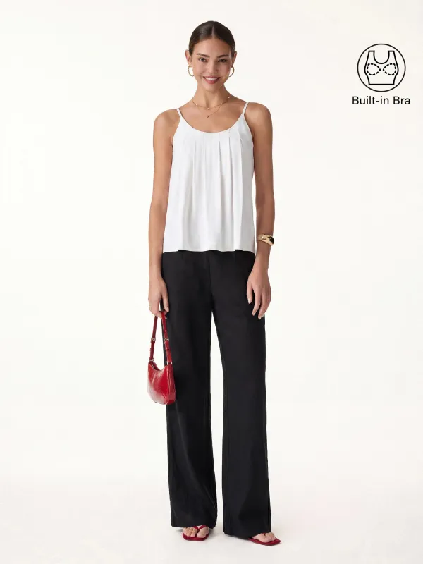 2Pcs Set U-Neck Spaghetti Bra Tank & Mid Rise Straight Leg Pant made by OGLmove