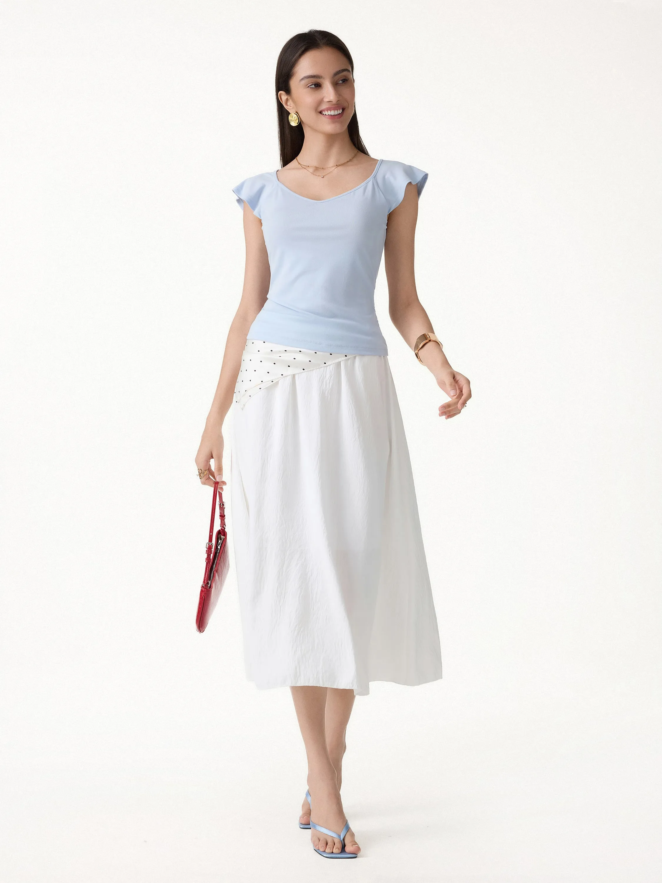 Diamond Neck Flutter Sleeve Bra Top sold by OGLmove product image thumbnail 3