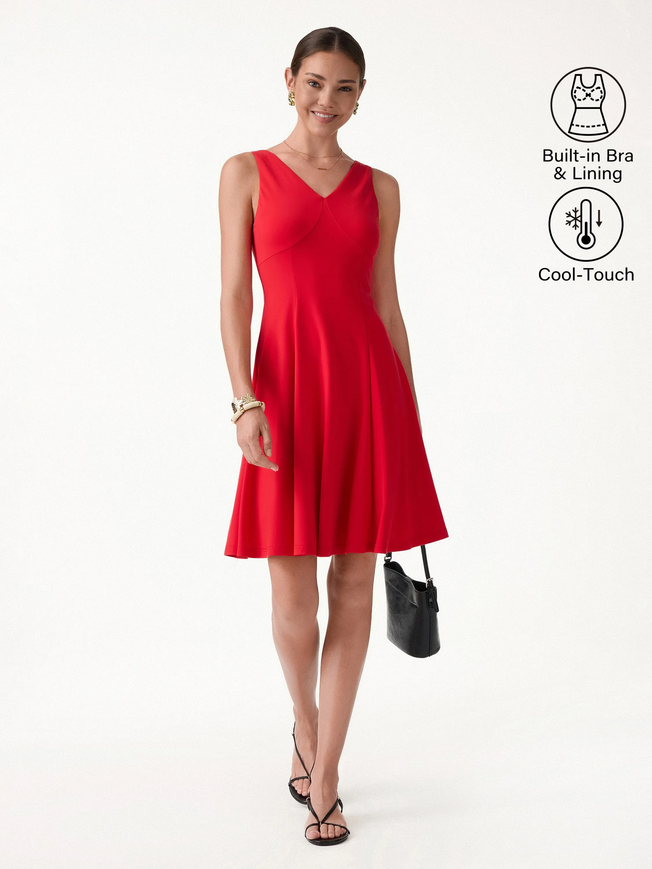 CoolTouch V-Neck Travel Mini Dress with Pockets sold by OGLmove product image thumbnail 2