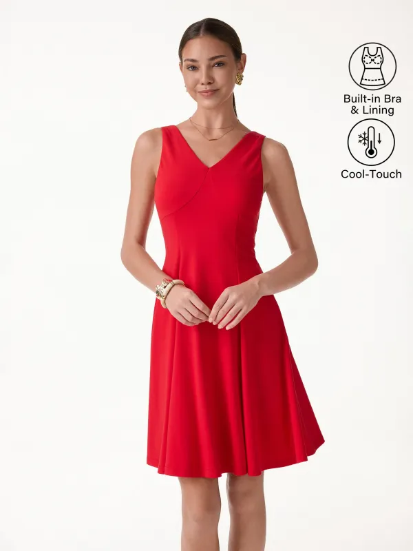 CoolTouch V-Neck Travel Mini Dress with Pockets made by OGLmove