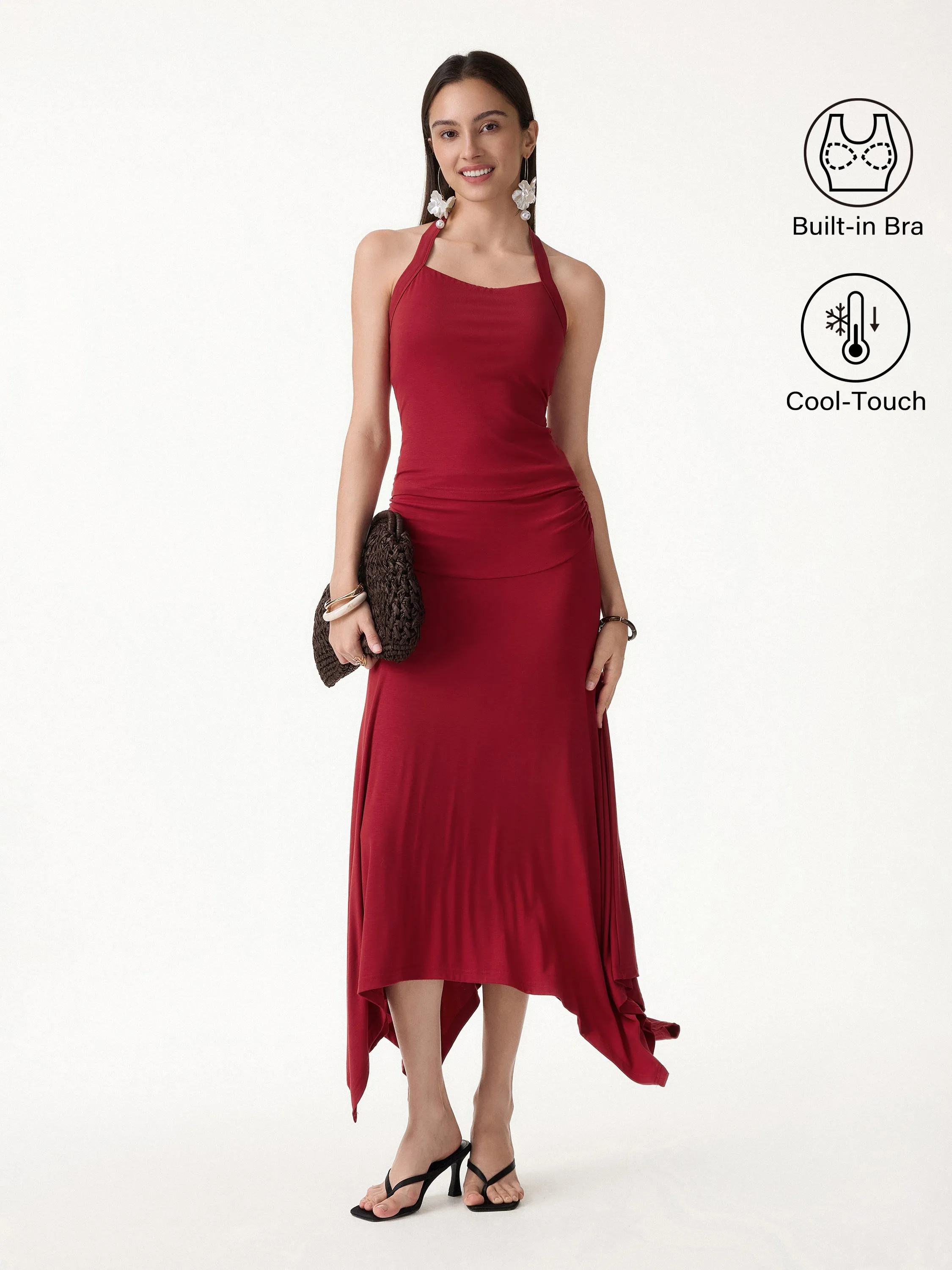 2Pcs Set Sleek Halter Bra Top & Handkerchief Hem Ankled Skirt sold by OGLmove product image thumbnail 3