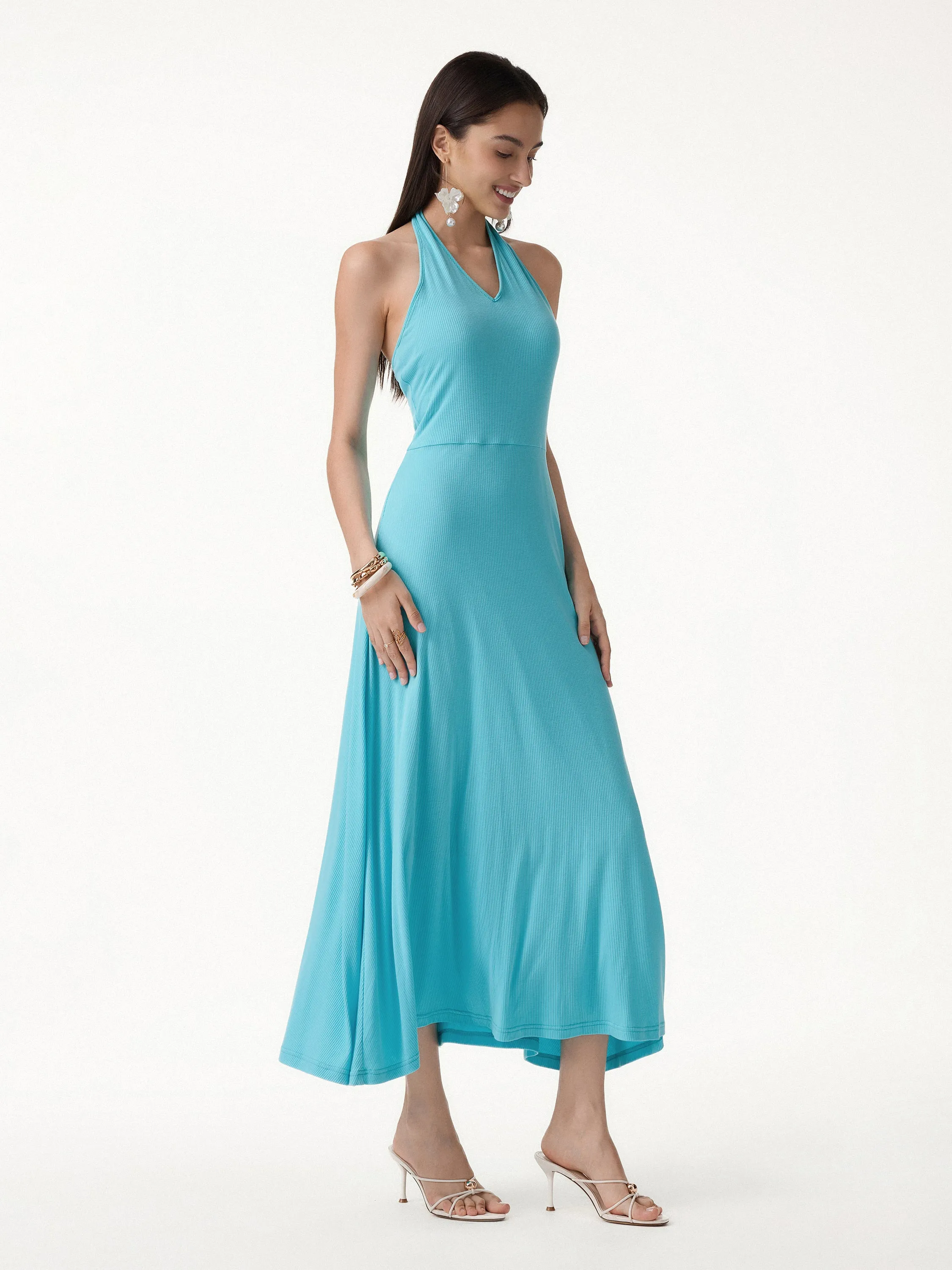 CoolTouch Halter A-Line Midi Bra Dress sold by OGLmove product image thumbnail 3