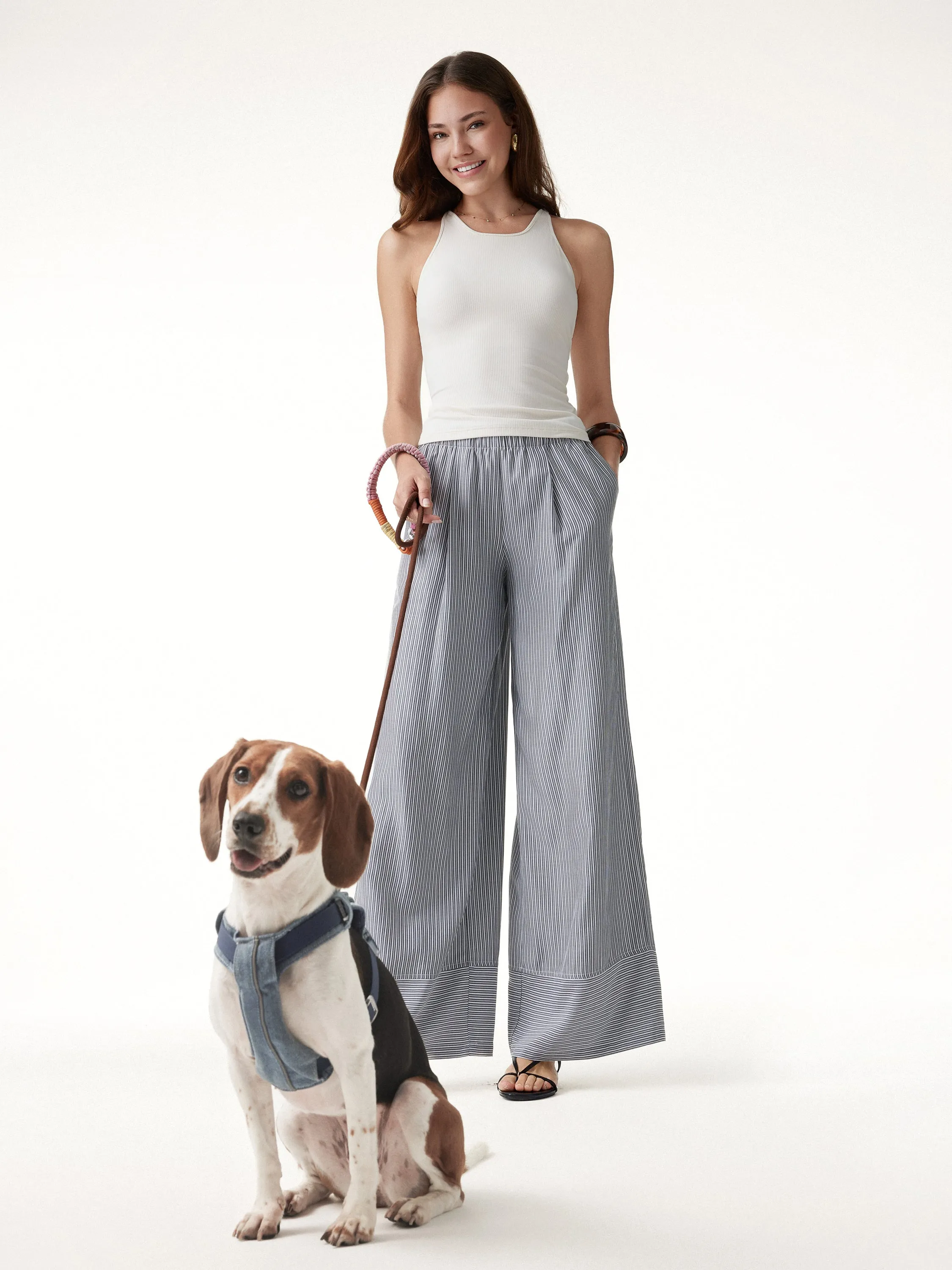 Summer Poplin High-Rise Wide Leg Pants with Pockets sold by OGLmove product image thumbnail 5