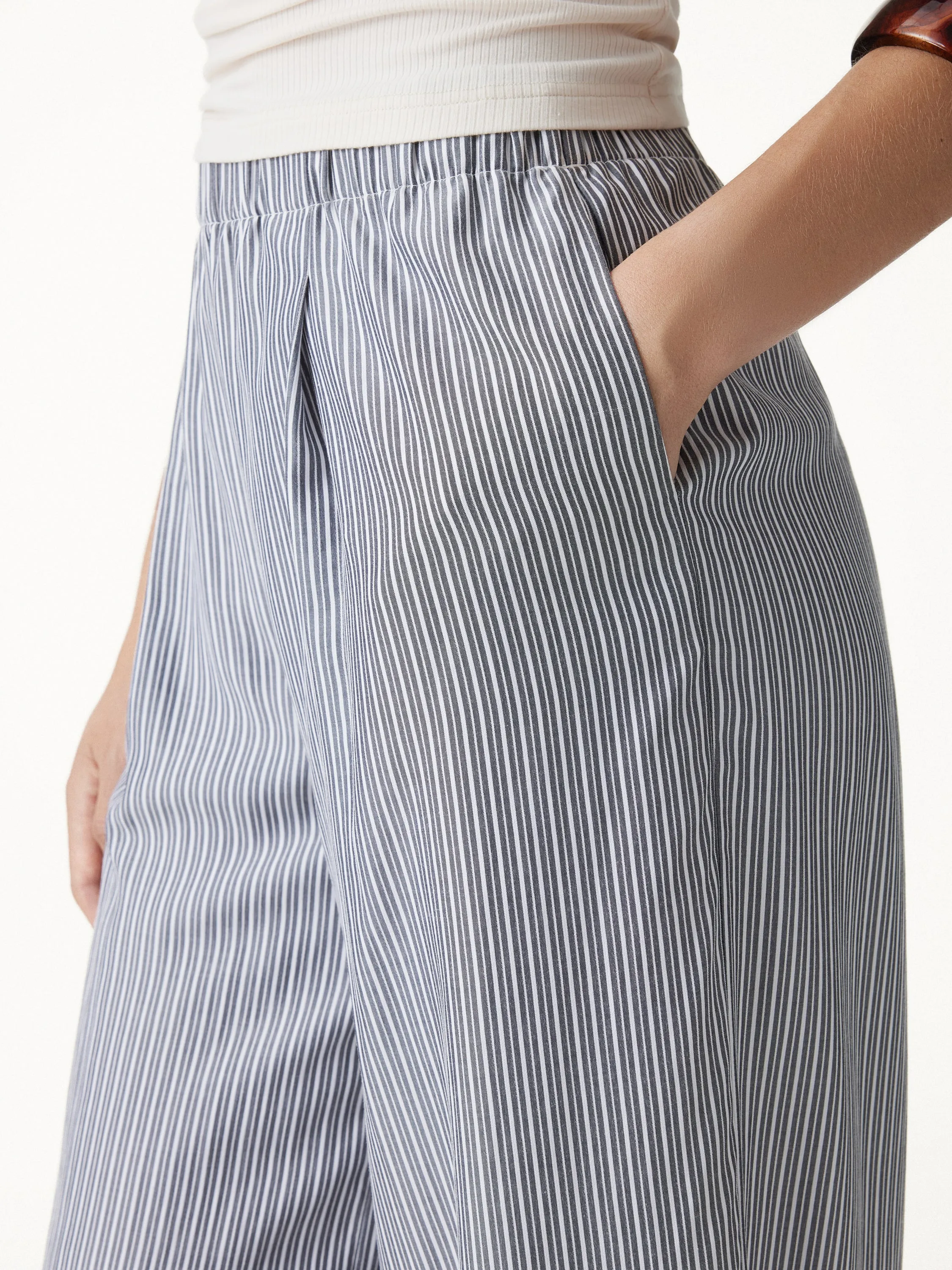 Summer Poplin High-Rise Wide Leg Pants with Pockets sold by OGLmove product image thumbnail 3