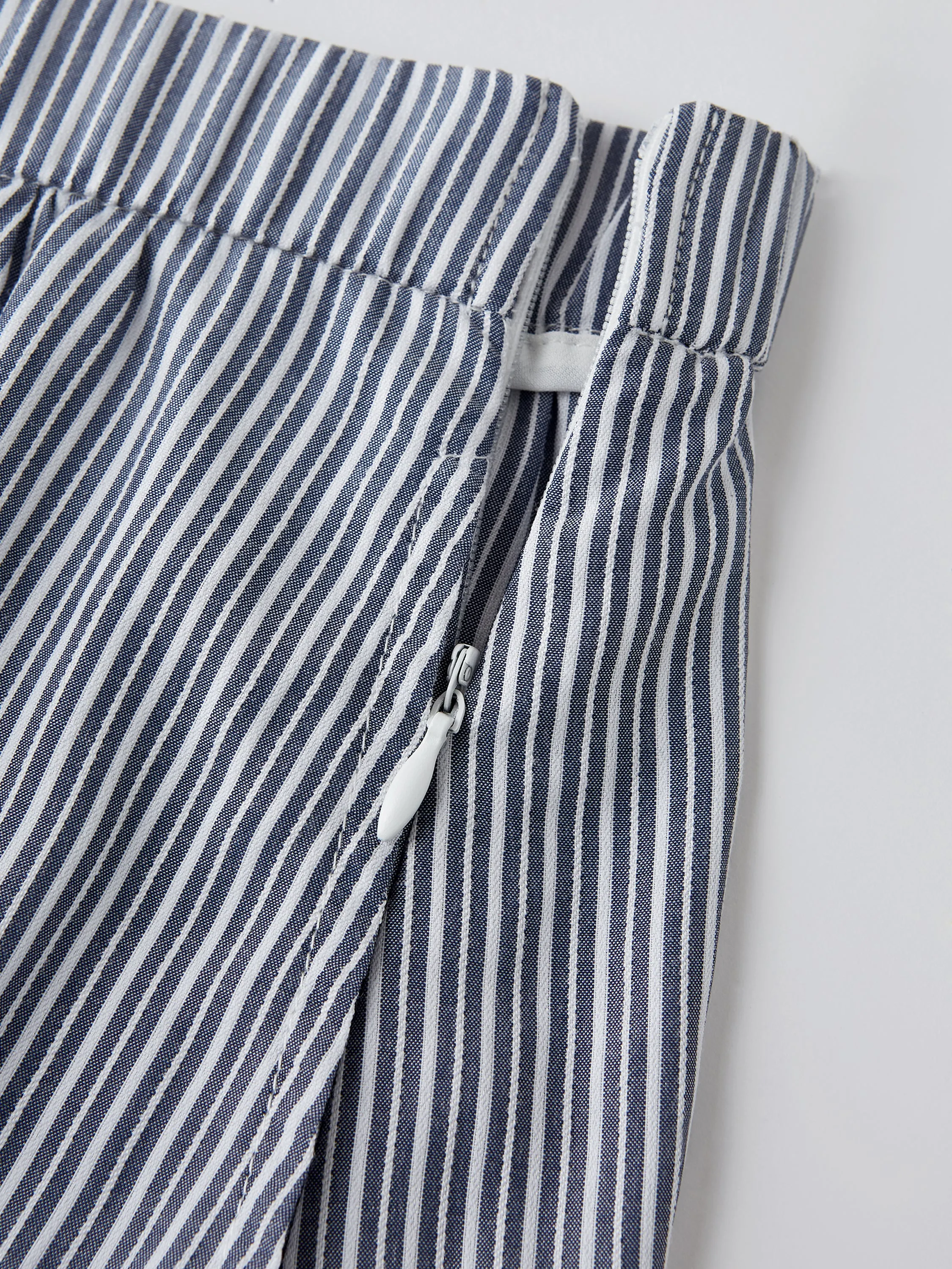 Striped Poplin High Rise Umbrella Midi Skirt with Pockets sold by OGLmove product image thumbnail 5