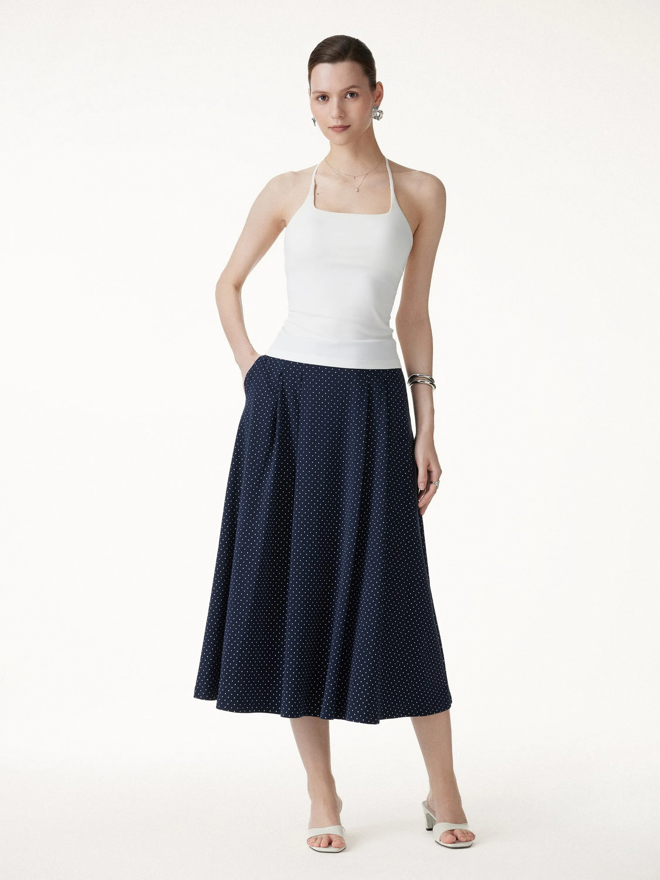 Flared Midi Skirt with Pockets sold by OGLmove product image thumbnail 2