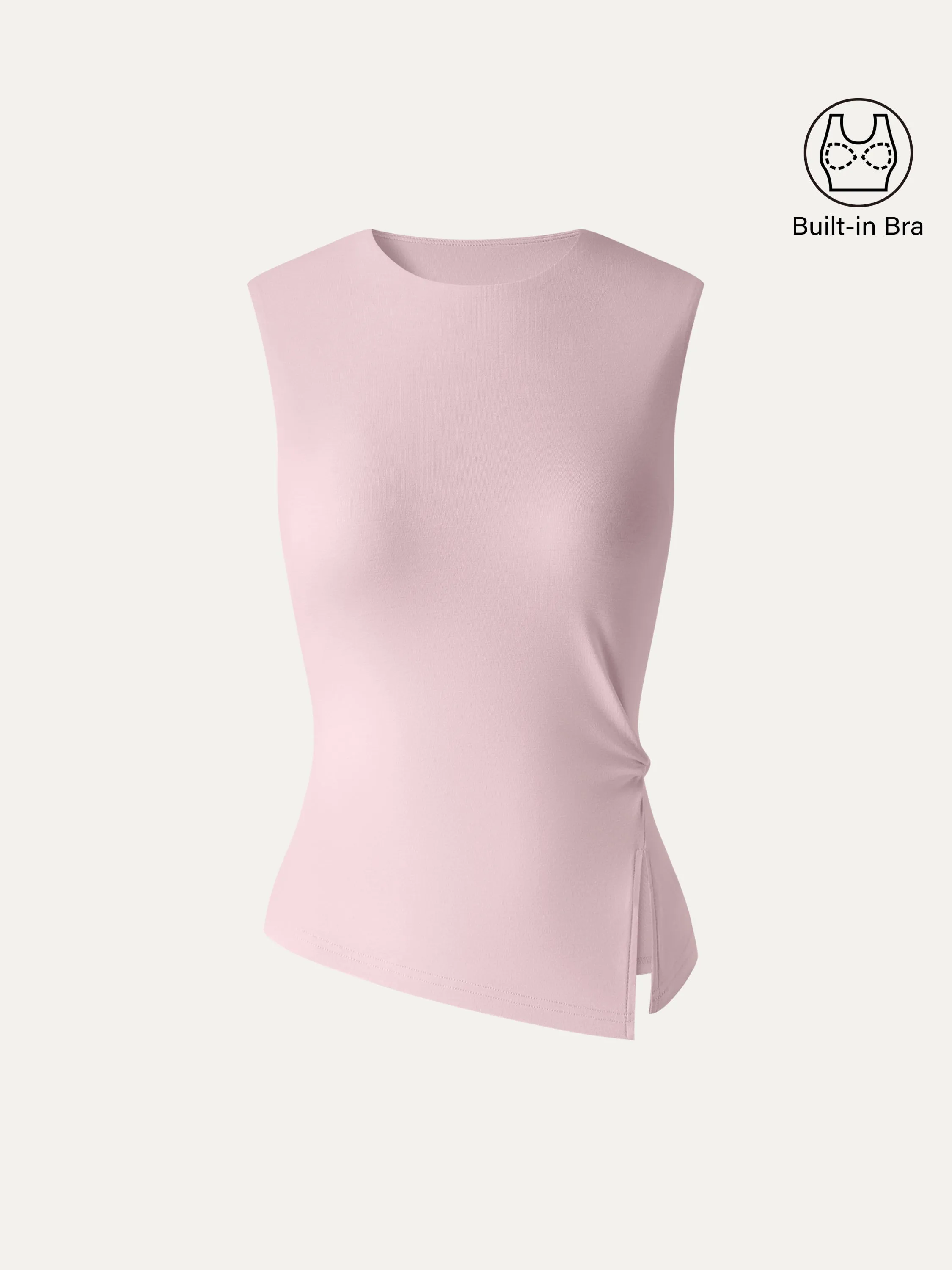 Round Neck Twisted Bra Tank with Slit sold by OGLmove product image thumbnail 2