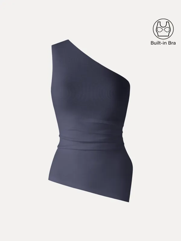 Linen One Shoulder Bra Tank made by OGLmove
