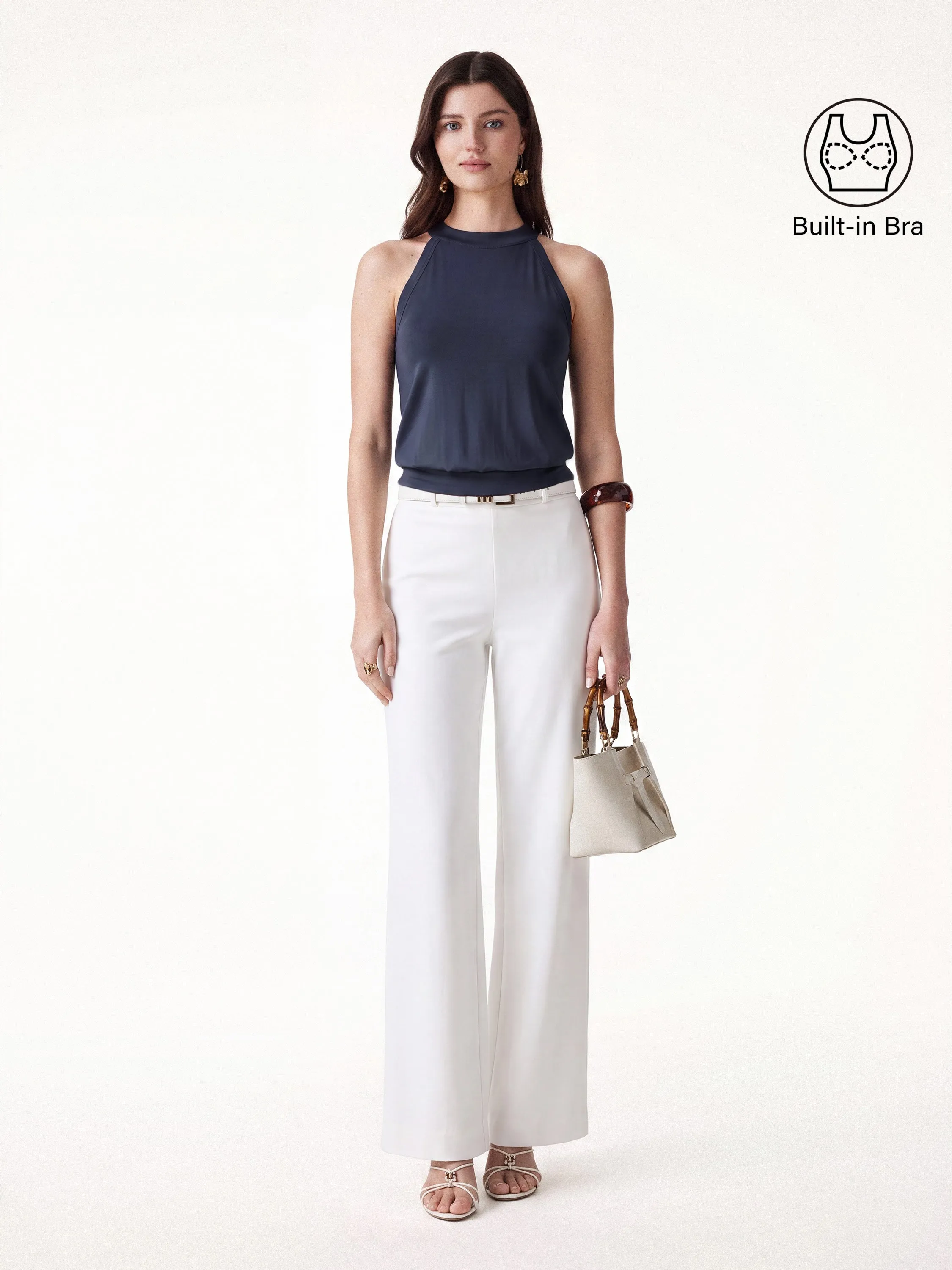 2Pcs Set Halter Neck Bra Top & A-line Midi Skirt sold by OGLmove