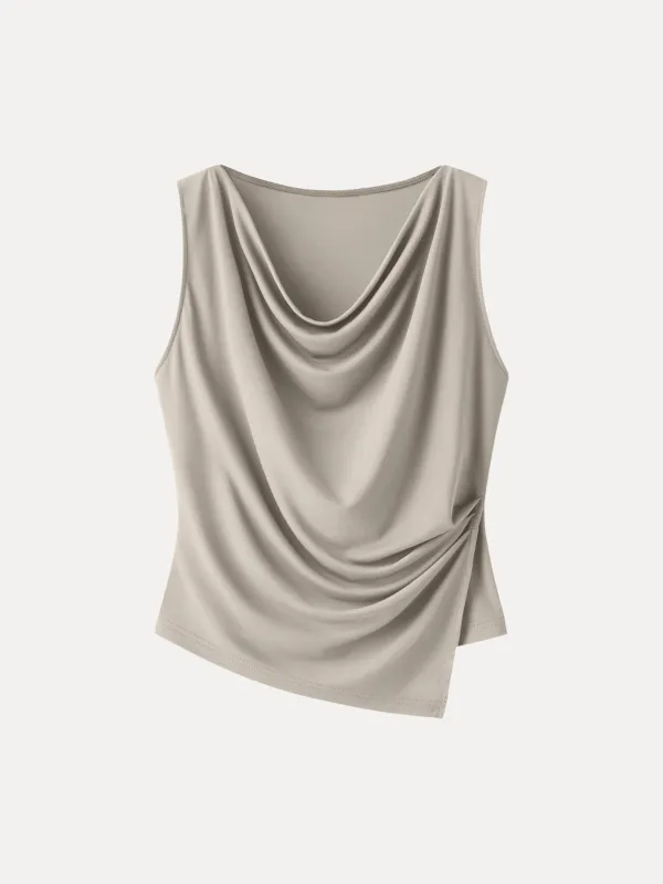 Cowl Neck Tucked Sleeveless Top made by OGLmove