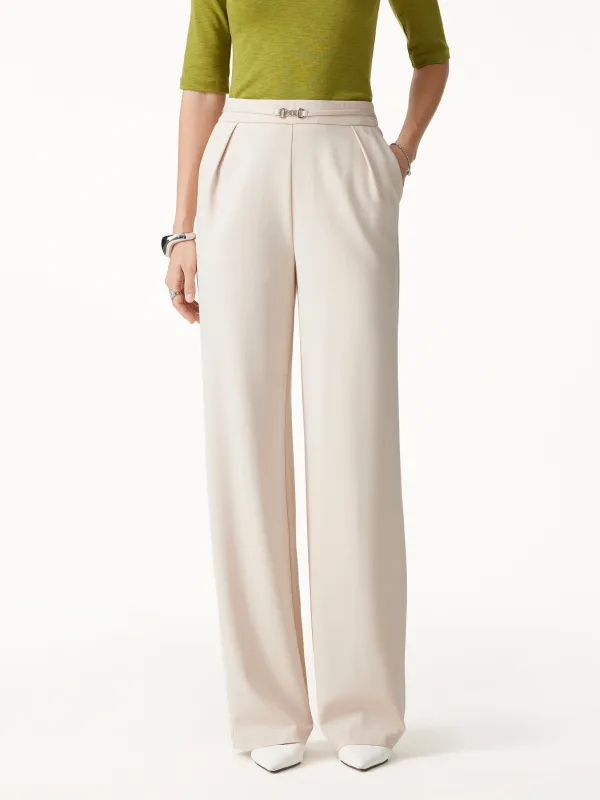 Ponte High-Rise Wide-Leg Pants with Pockets made by OGLmove