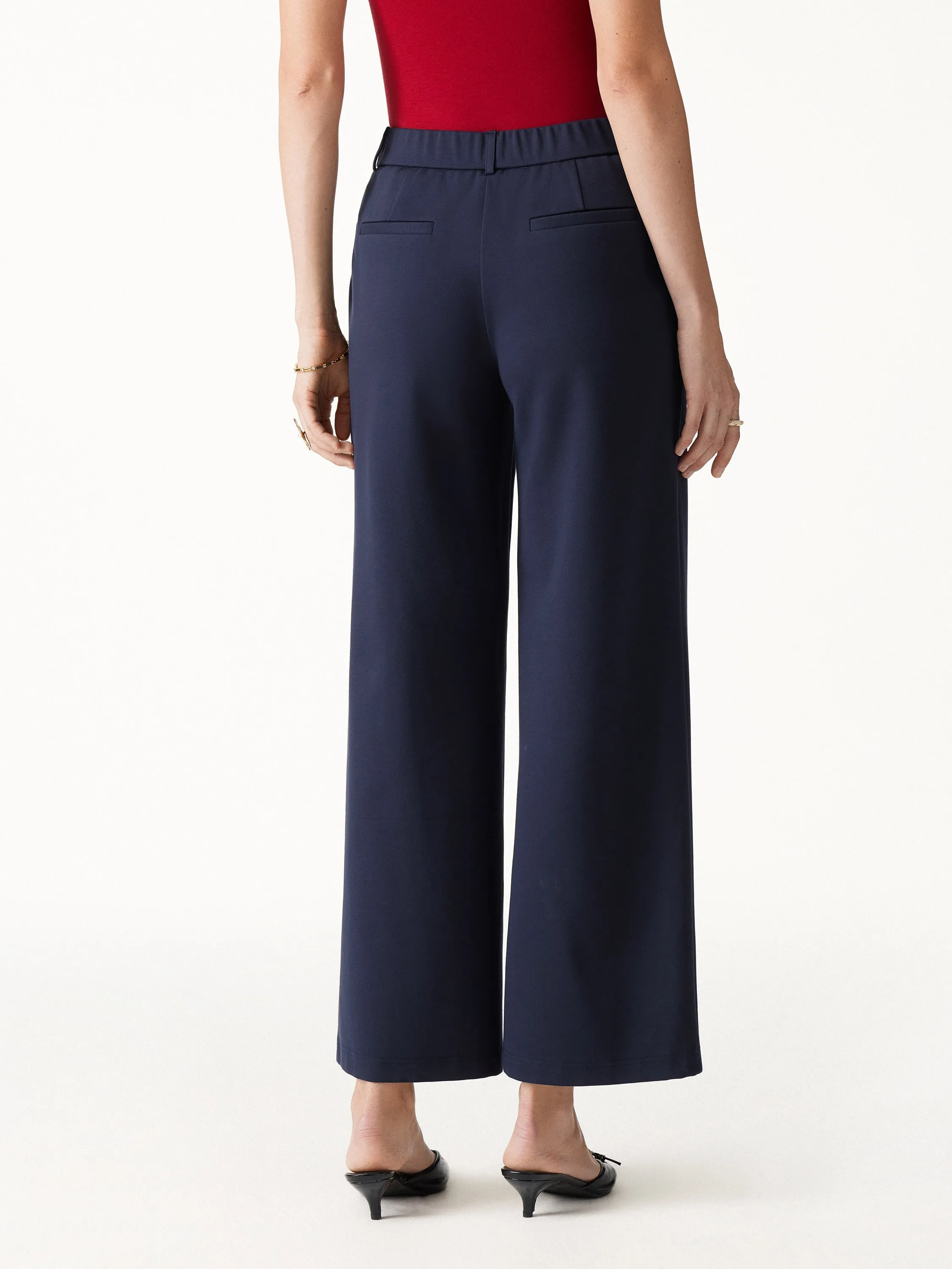 Ponte Low-Rise Straight Leg Ankled Pants with Pockets sold by OGLmove product image thumbnail 5