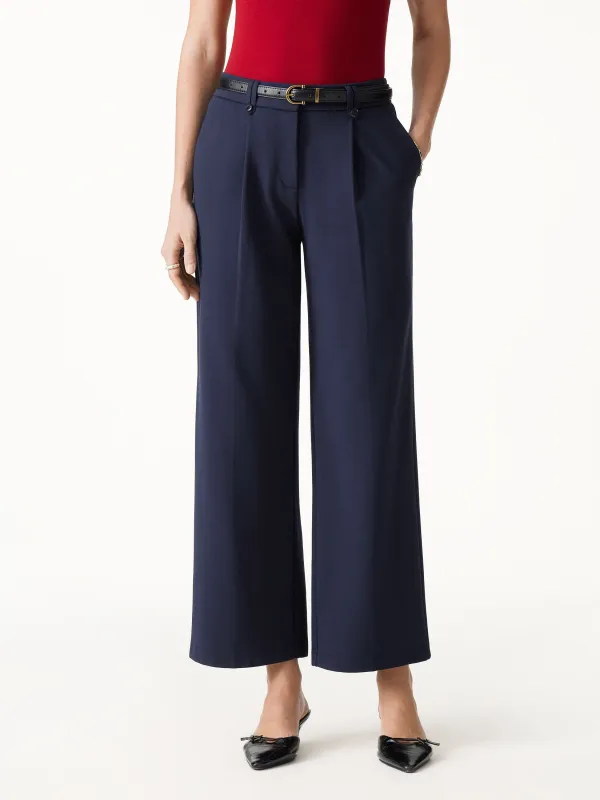 Ponte Low-Rise Straight Leg Ankled Pants with Pockets made by OGLmove