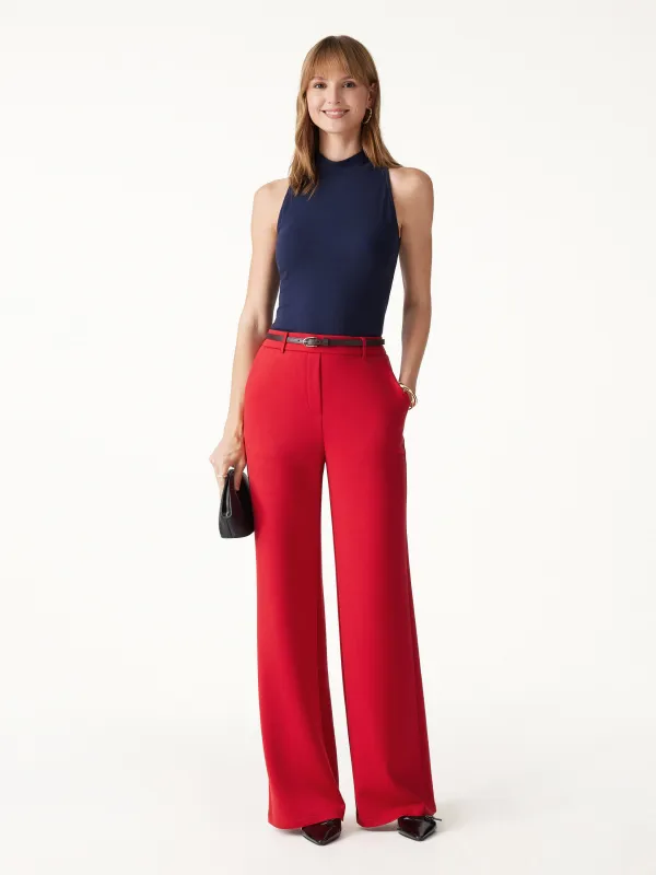 TravelEase Lyocell Spacer High-Rise Wide Leg Pants with Pockets made by OGLmove