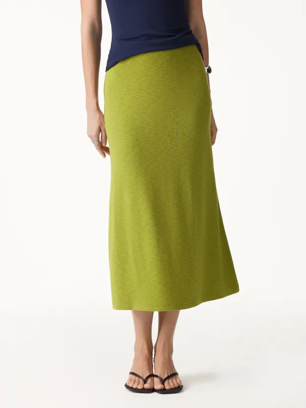 Eco-Mousse® Side-Slit A-Line Midi Skirt made by OGLmove