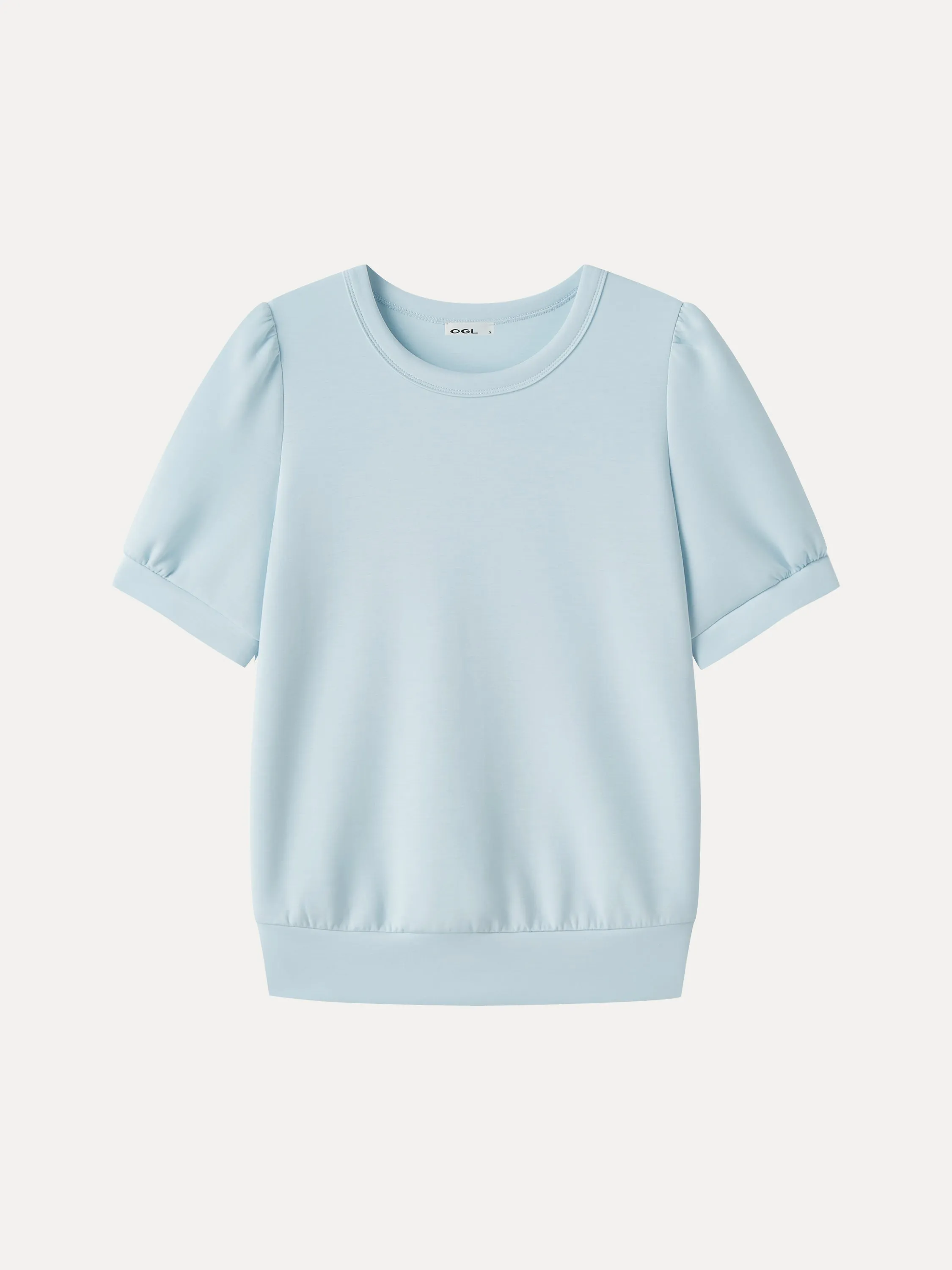 Lyocell Spacer Round Neck Puffed Short Sleeve Top sold by OGLmove product image thumbnail 5