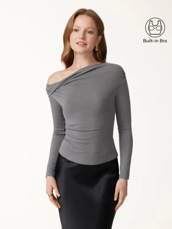 Eco-Mousse® Convertible Neck Long Sleeve Bra Top made by OGLmove
