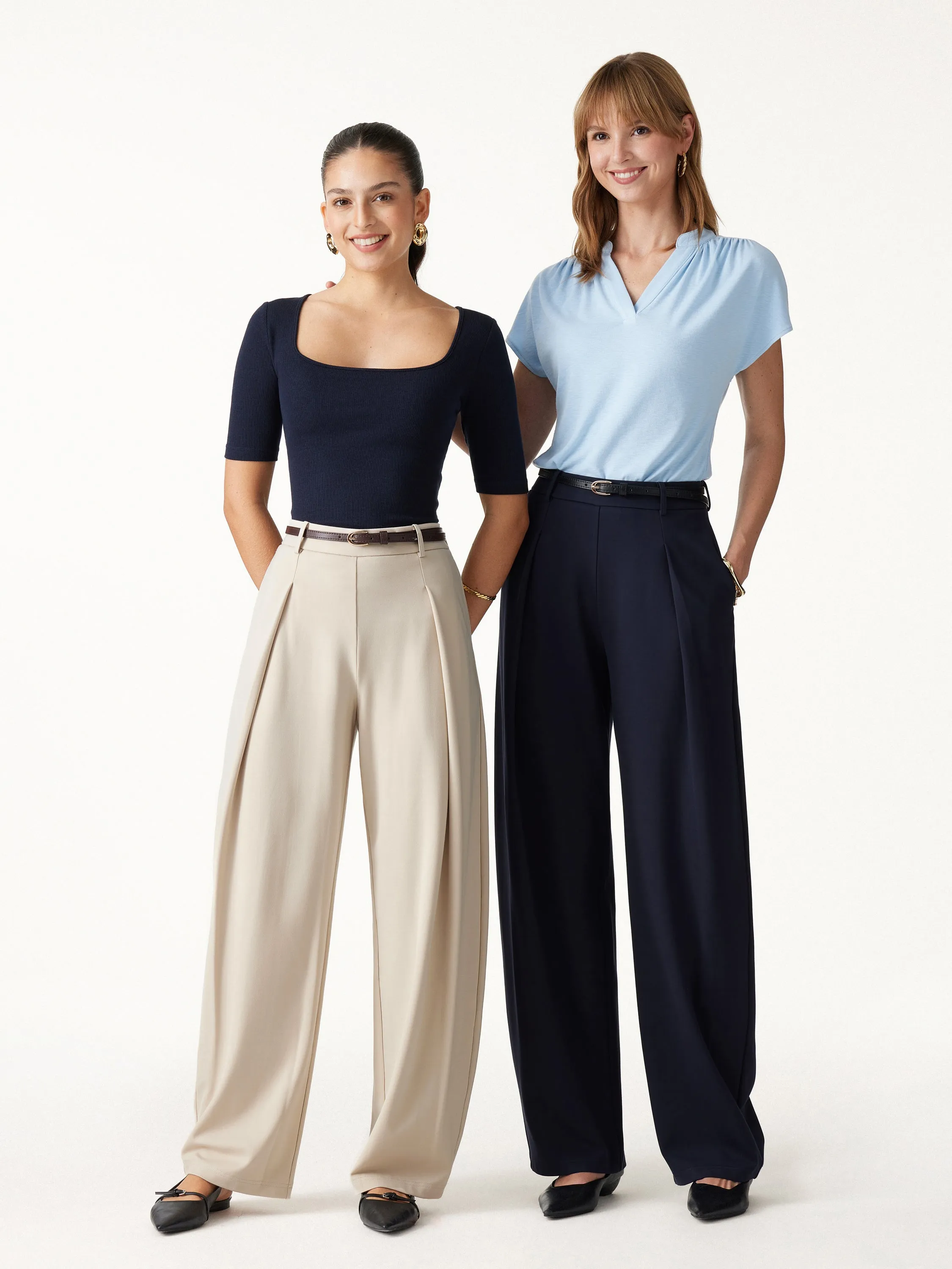 Ponte High-Rise Barrel Pants with Pockets sold by OGLmove product image thumbnail 2