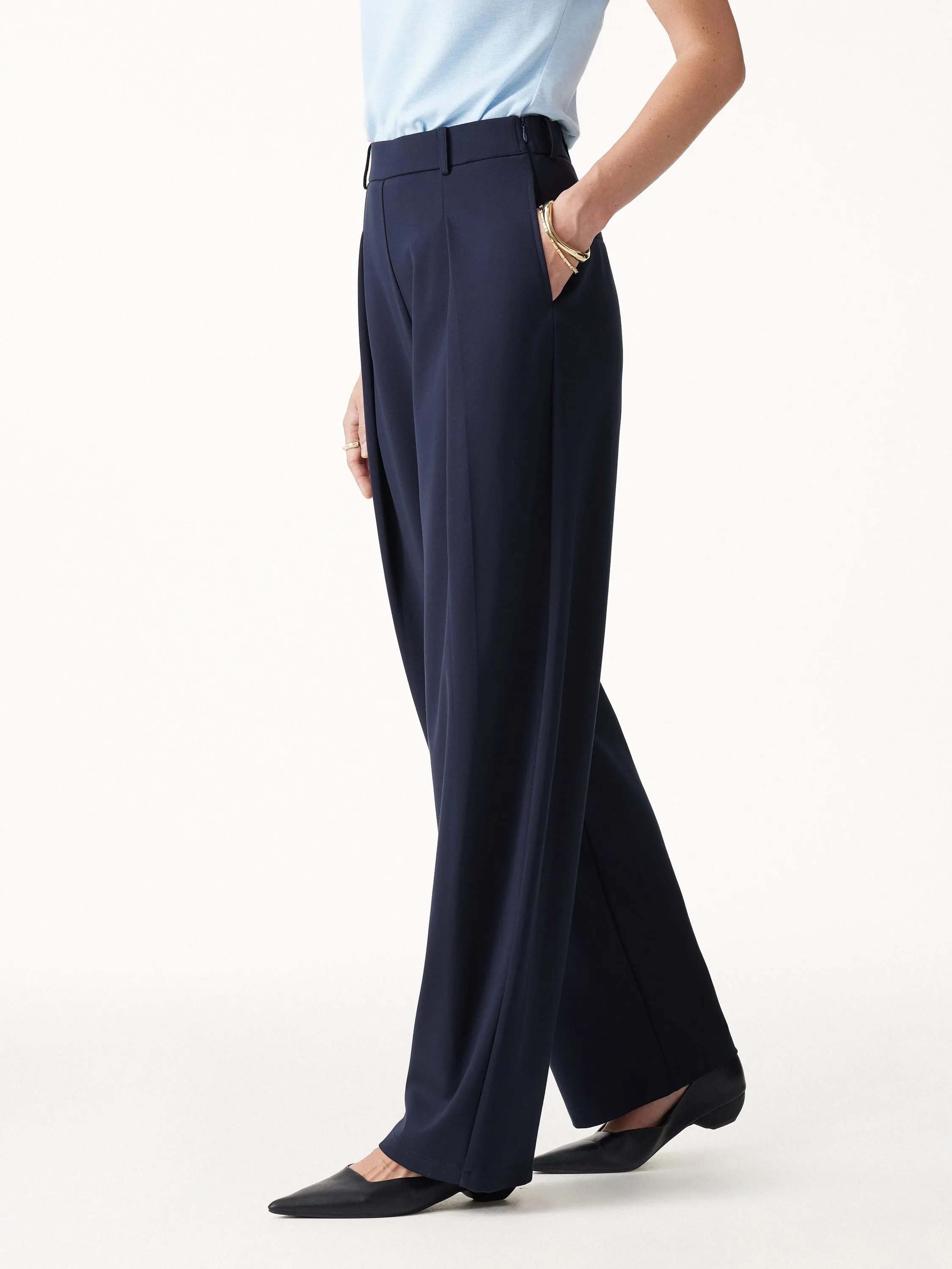 Ponte High-Rise Barrel Pants with Pockets sold by OGLmove product image thumbnail 4