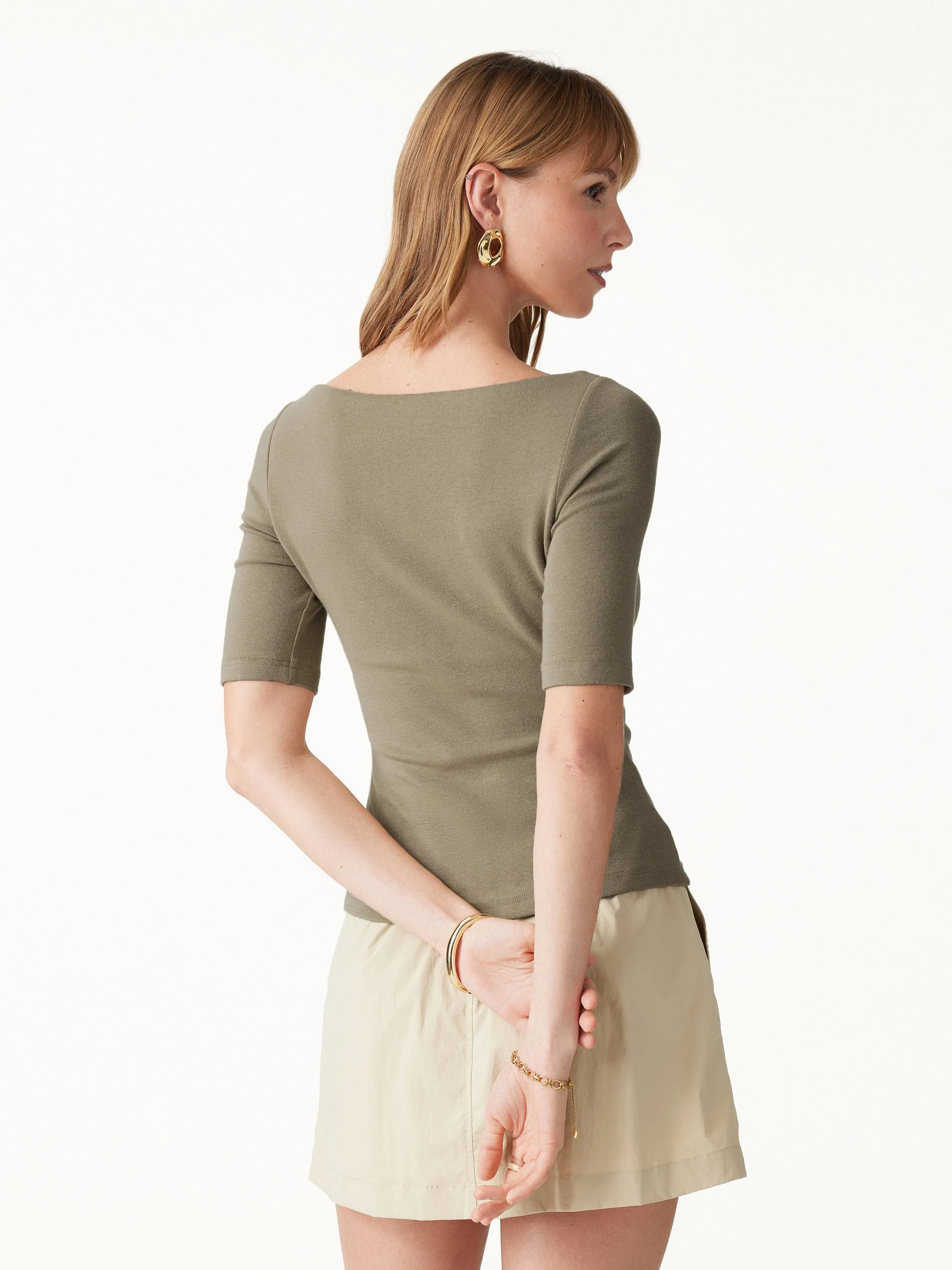 Eco-Mousse® Boatneck Elbow Sleeve Bra Top sold by OGLmove product image thumbnail 4