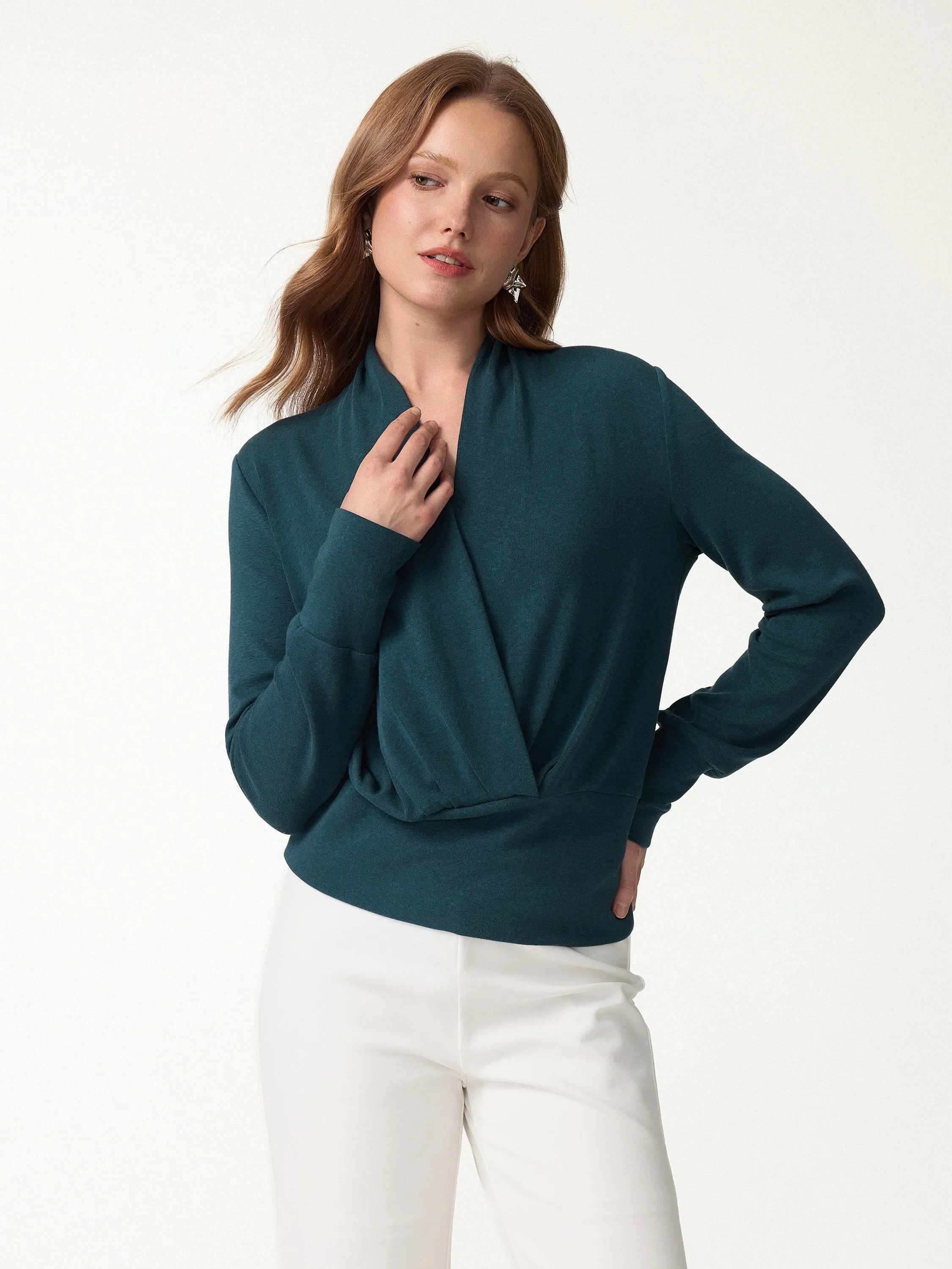 Eco-Mousse® Long Sleeve Banded Hem Top sold by OGLmove product image thumbnail 3