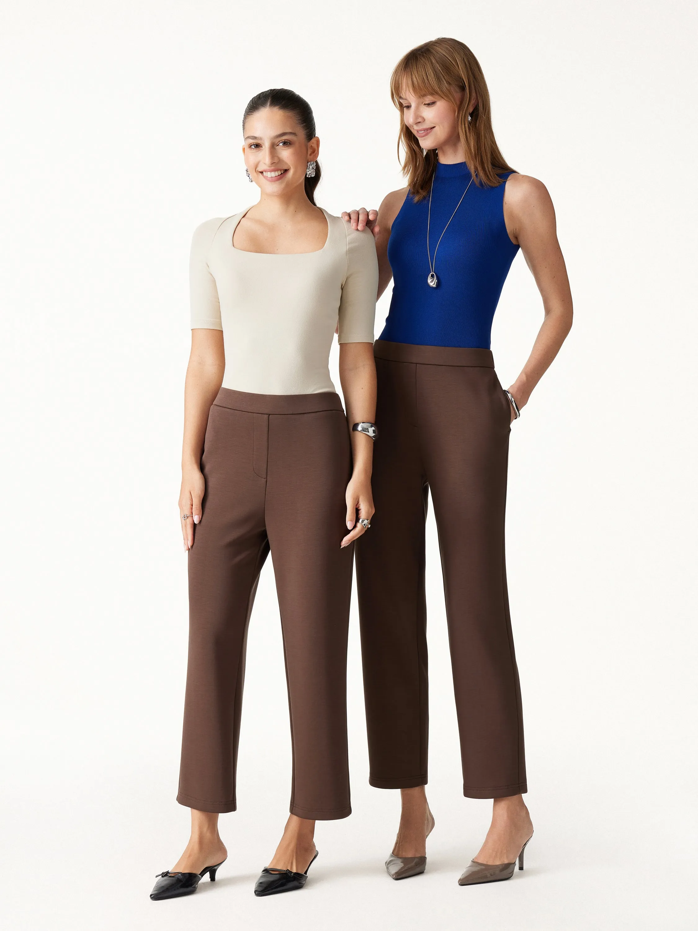 Modal Spacer Knit High-Rise Ankled Tapered Pants with Pockets sold by OGLmove product image thumbnail 2