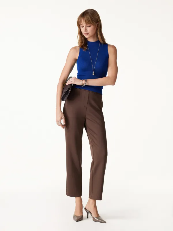 Modal Spacer Knit High-Rise Ankled Tapered Pants with Pockets made by OGLmove