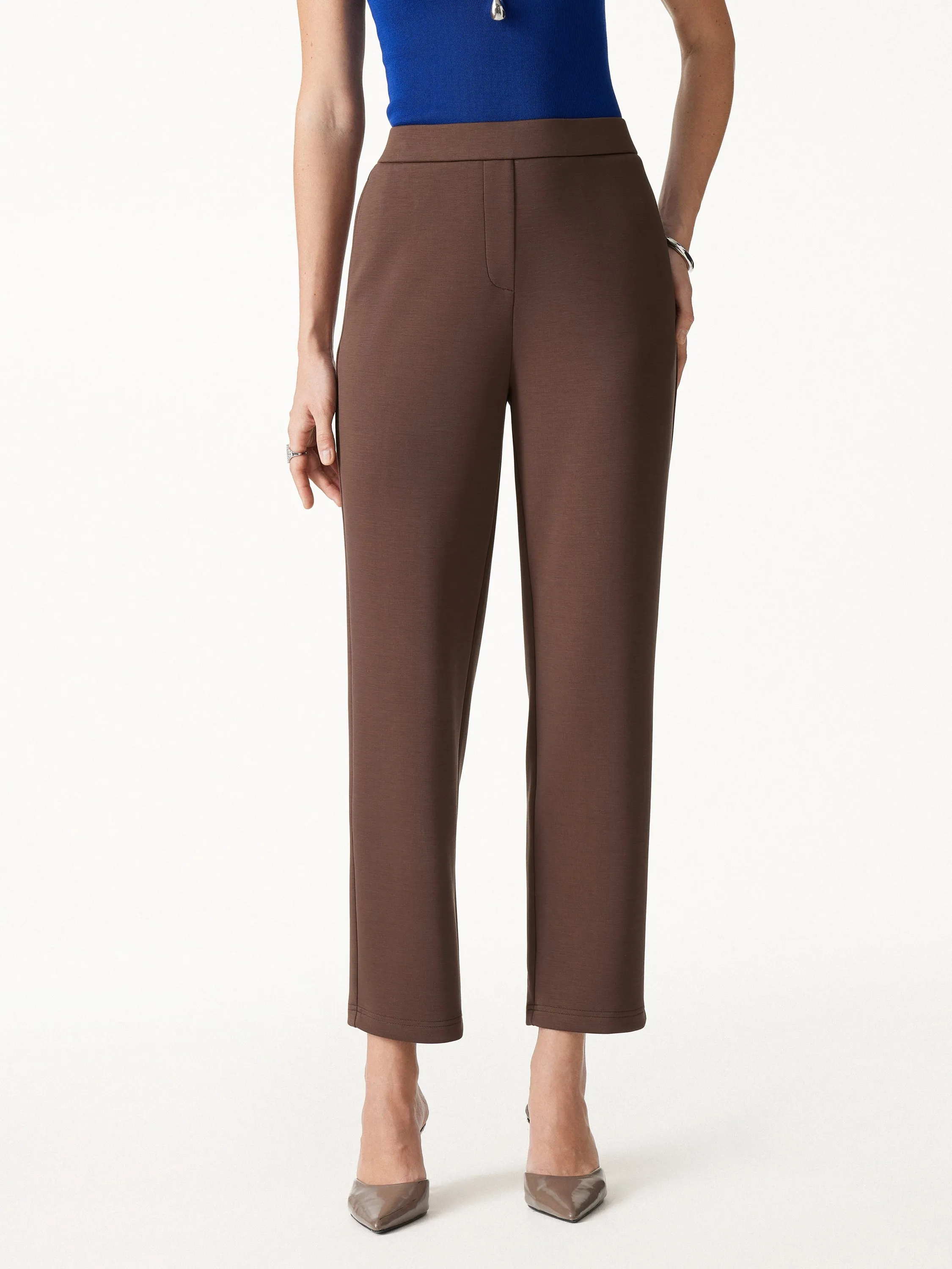 Modal Spacer Knit High-Rise Ankled Tapered Pants with Pockets sold by OGLmove product image thumbnail 3