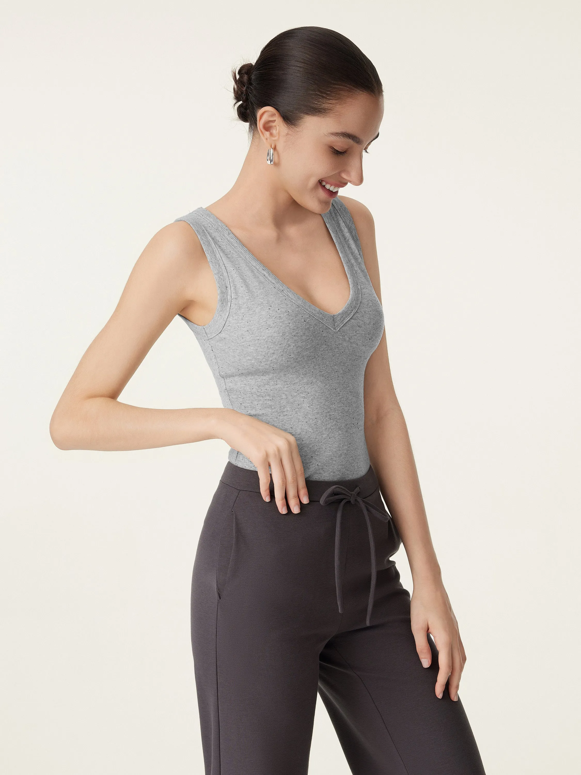 2Pcs Set V-neck Bra Tank & Mid-Rise Wide-Leg Lounge Pants sold by OGLmove product image thumbnail 4