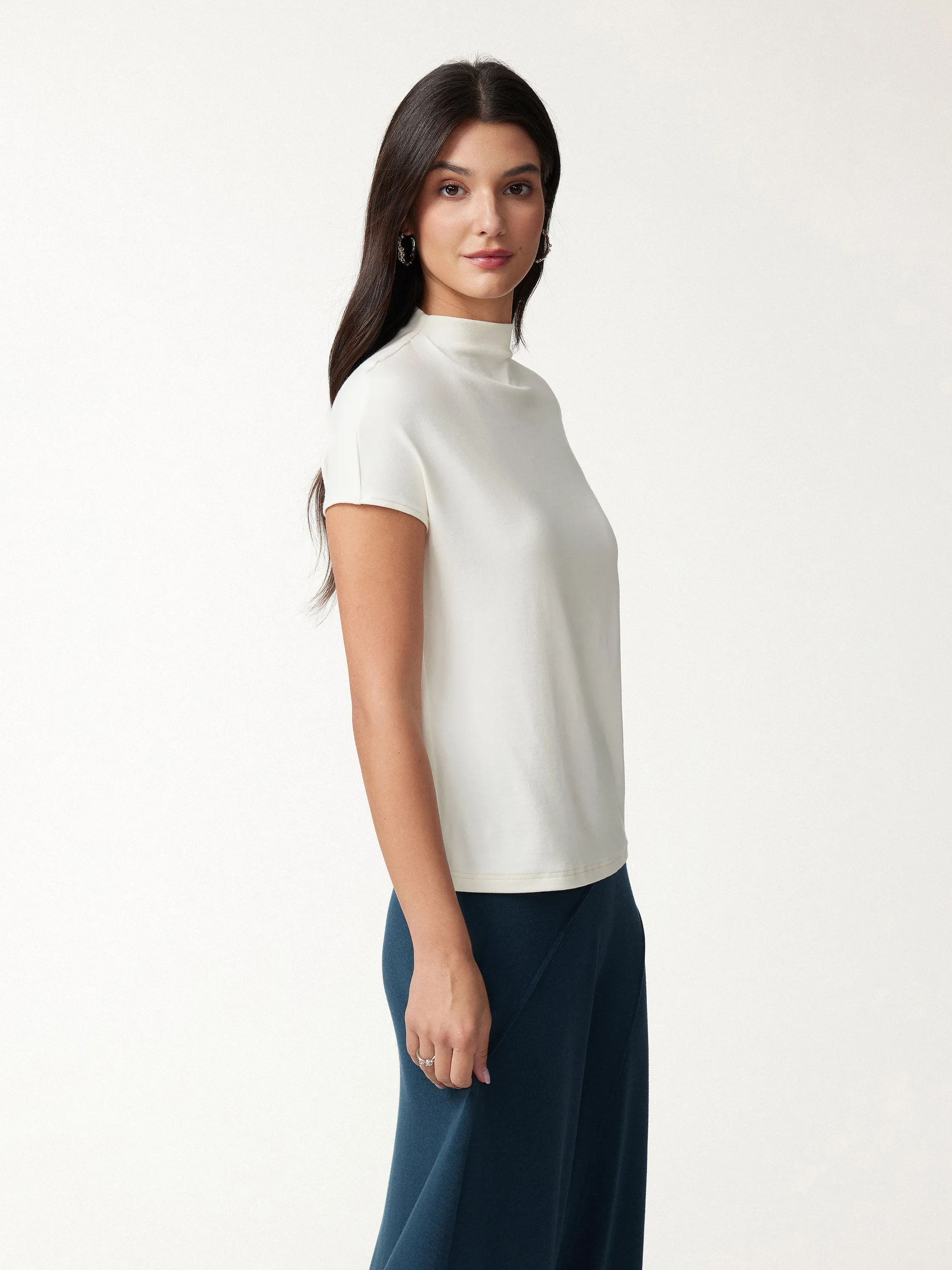 Mock Neck Short Sleeve Bra Top sold by OGLmove product image thumbnail 3