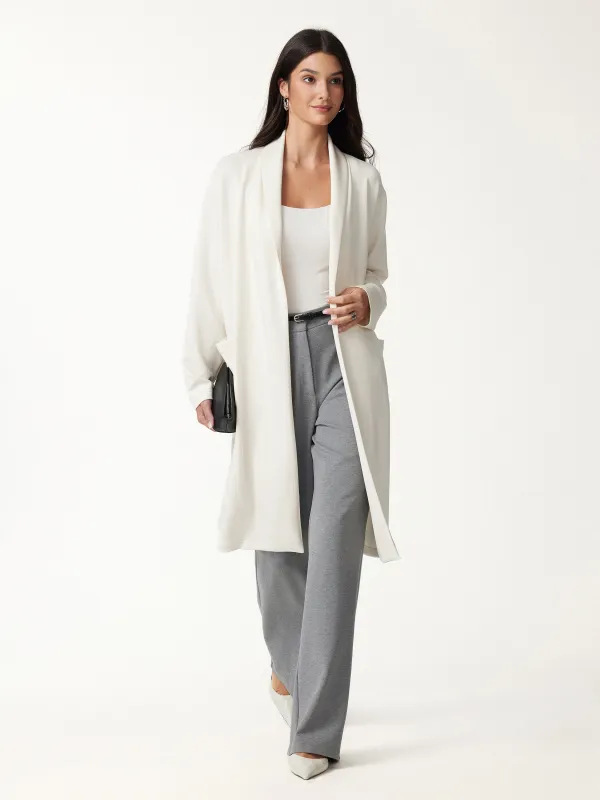 Modal Spacer Knit Shawl Collar Pocketed Long Cardigan made by OGLmove