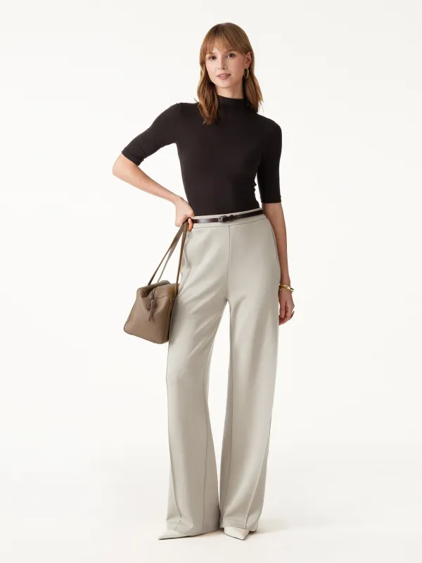 Modal Spacer Knit High-Rise Wide-Leg Pants with Pockets made by OGLmove