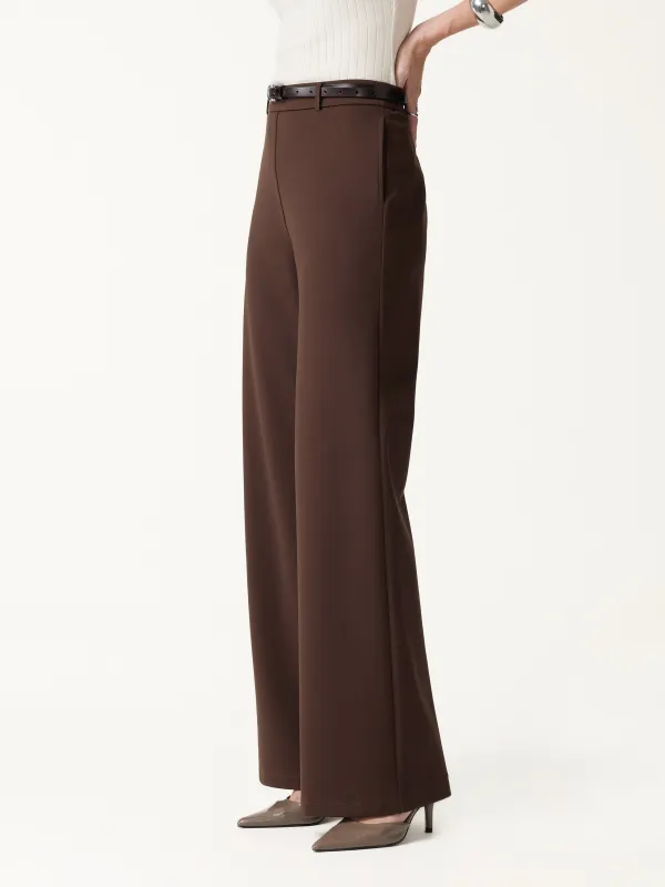 Ponte Mid-Rise Wide-Leg Pants with Pockets made by OGLmove