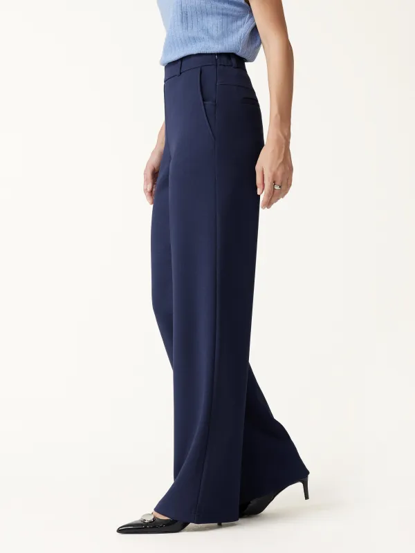 Crosshatch Ponte High-RiseStraight-Leg Pants with Pockets made by OGLmove