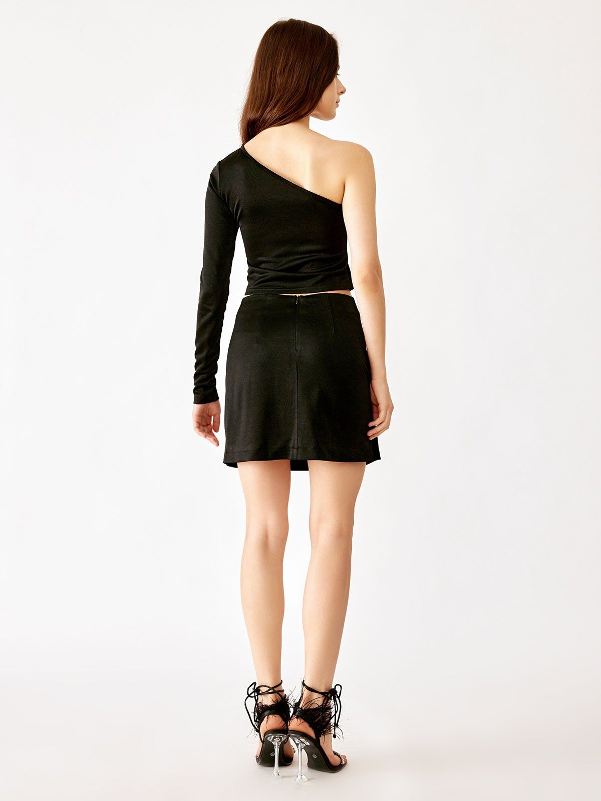 Glitter High-Waist A-Line Mini Skirt sold by ogl move product image thumbnail 3