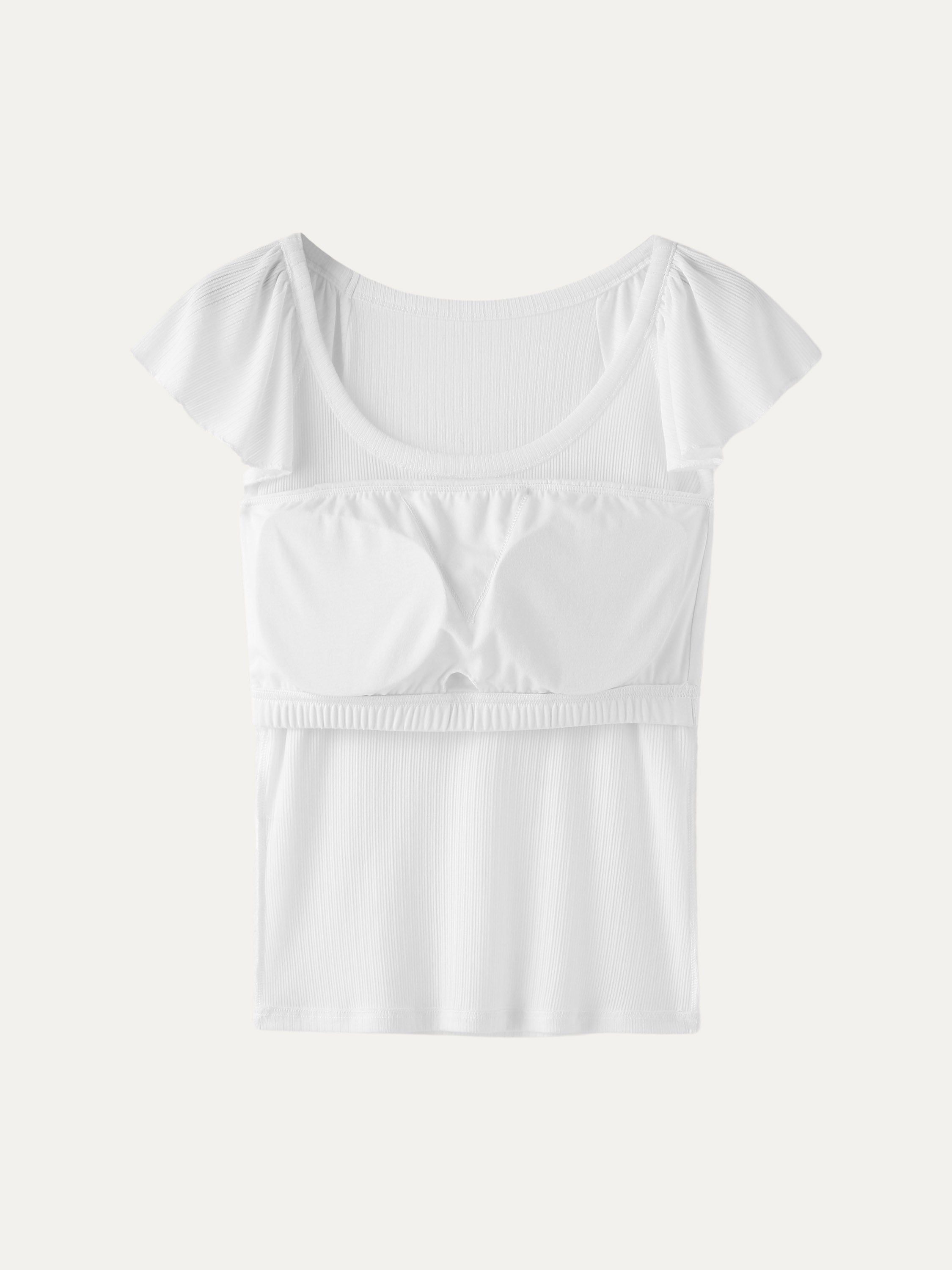 Lace Rib 2-In-1 Ruffle Sleeve Top sold by ogl move product image thumbnail 2